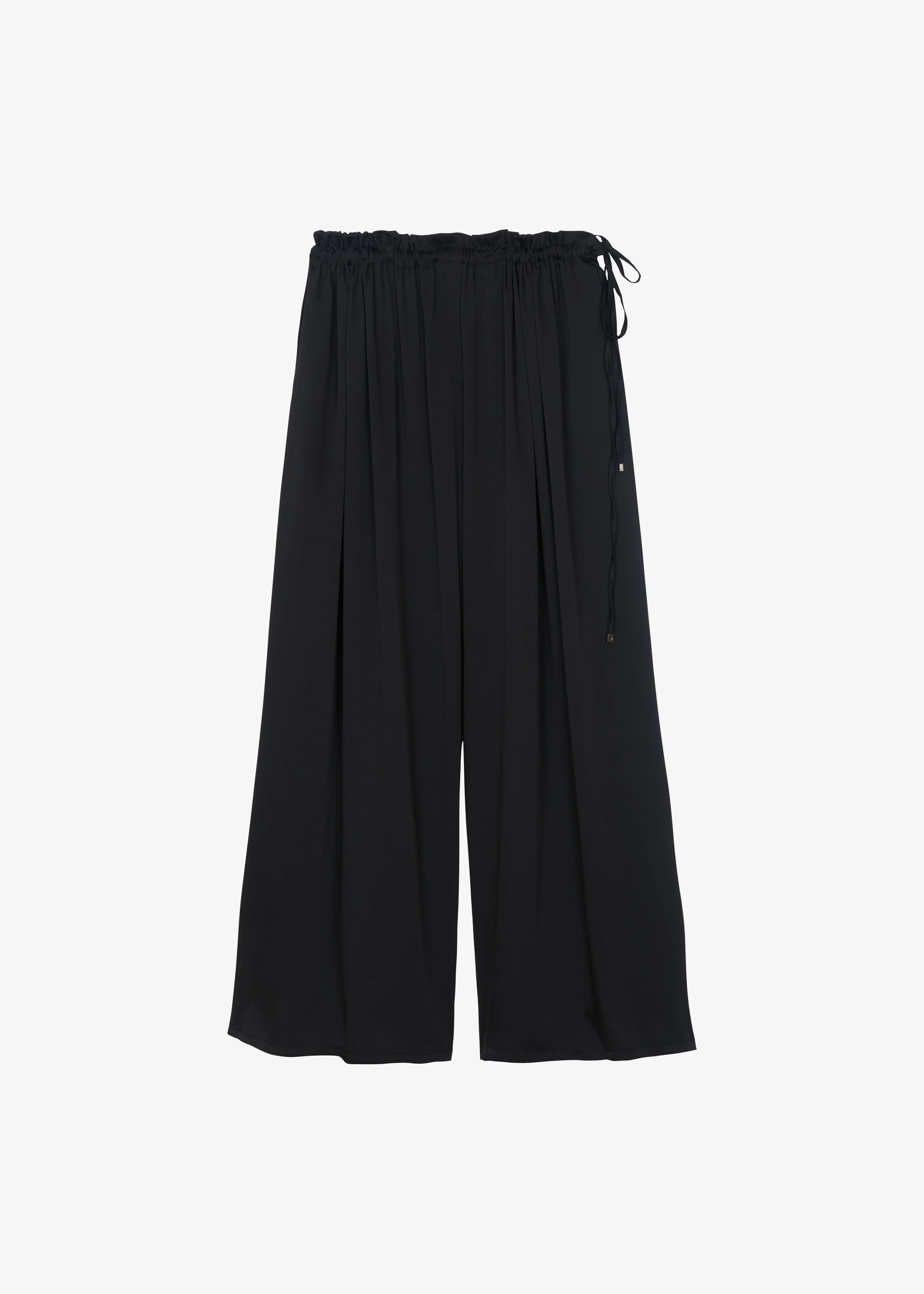 Arleth Satin Sheer Drawstring Pants - Black - Image 7