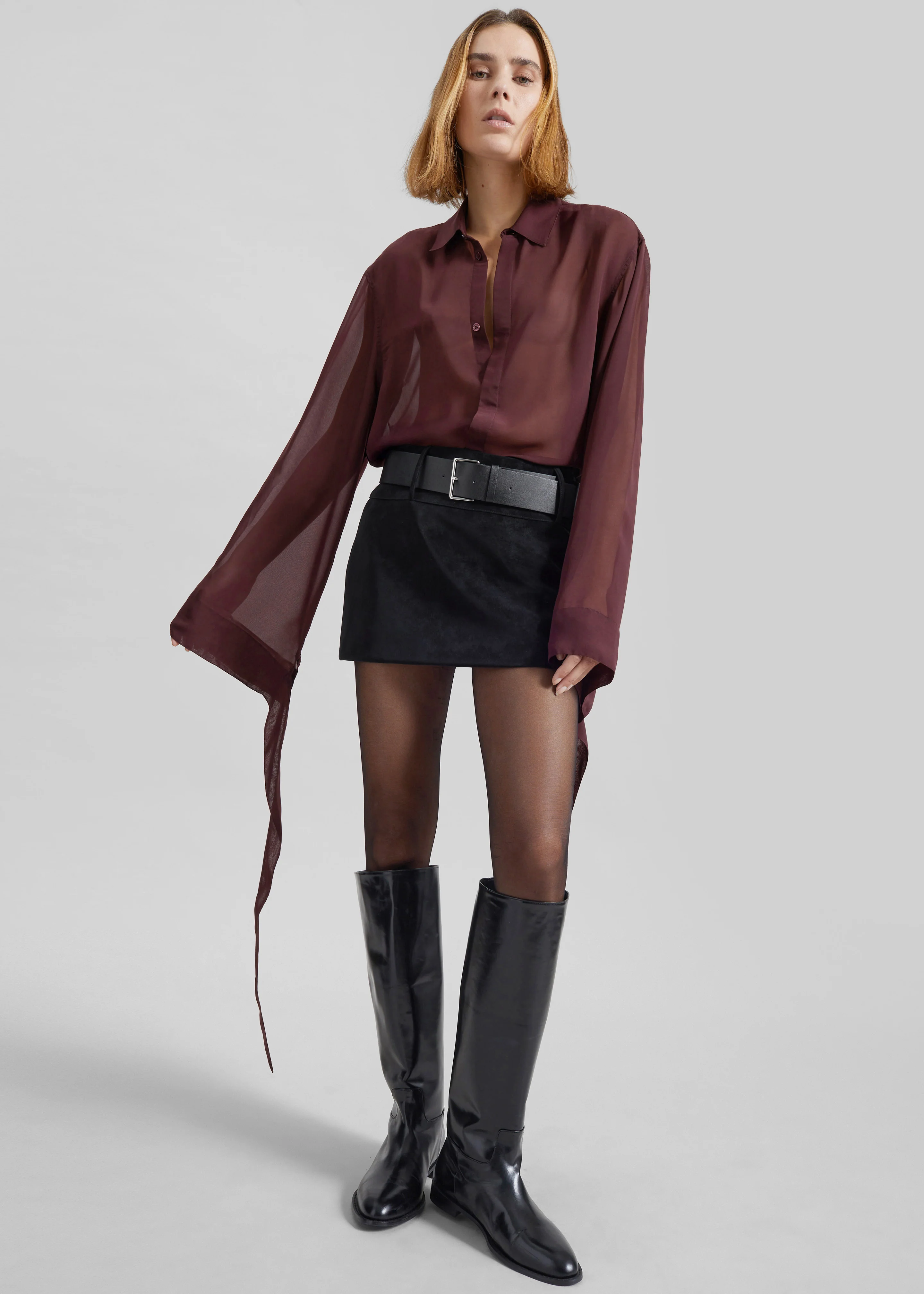 Arosa Belted Mini Skirt - Black - Image 6