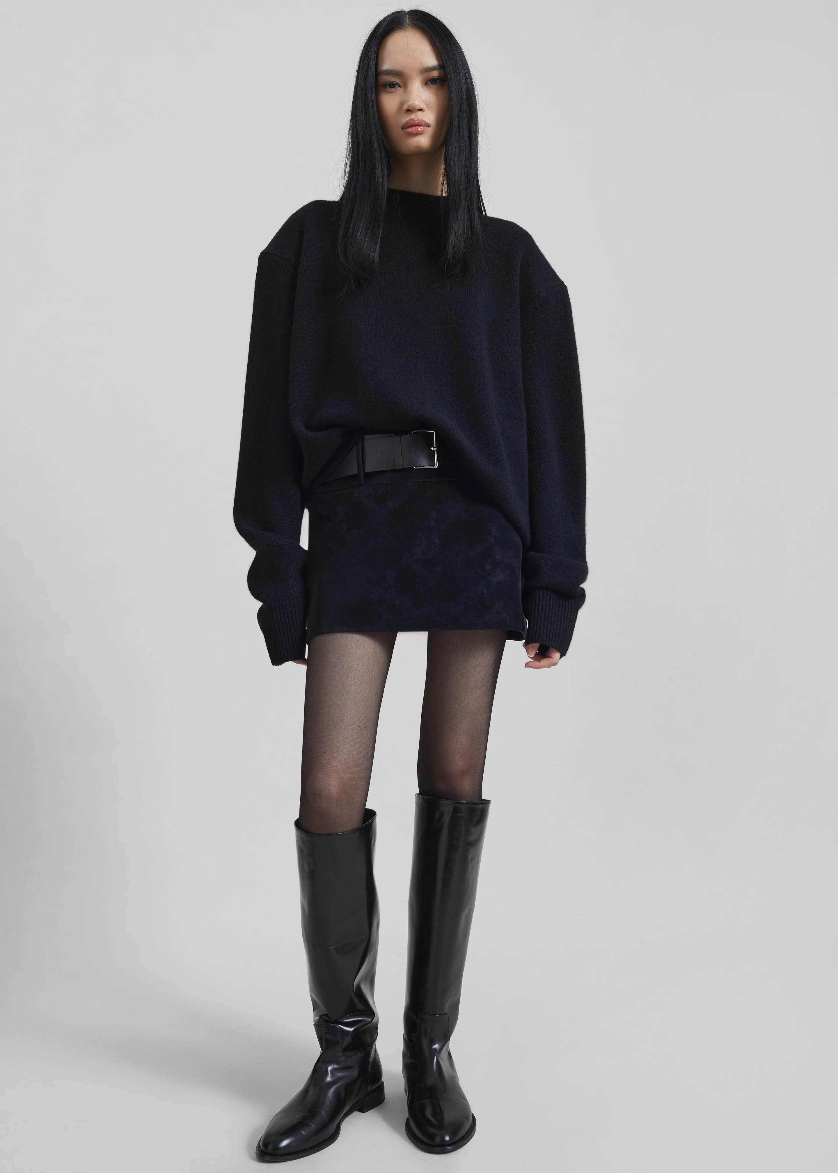 Arosa Belted Mini Skirt - Black - Image 7