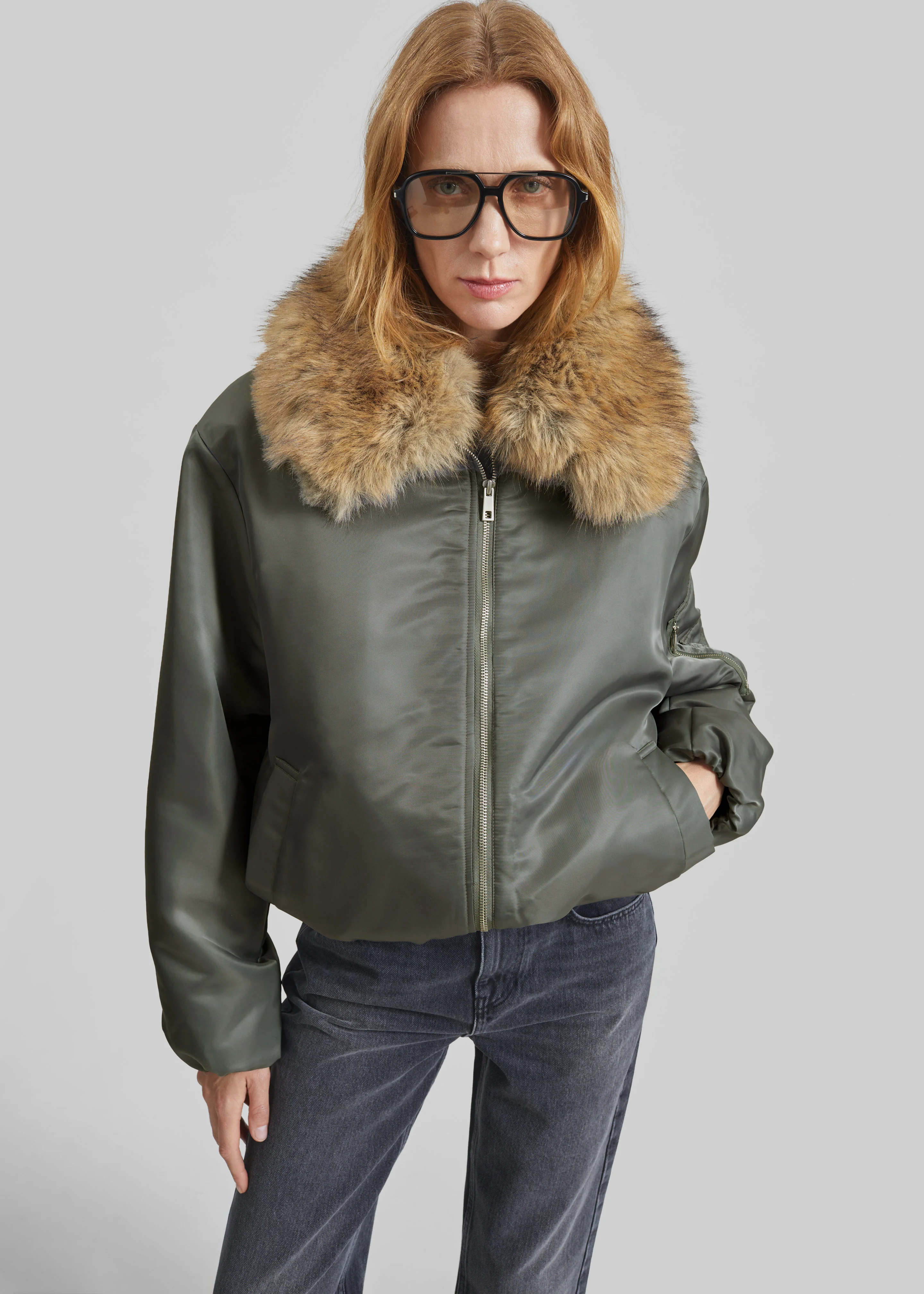 Arslev Bomber Jacket - Pale Olive - Image 6