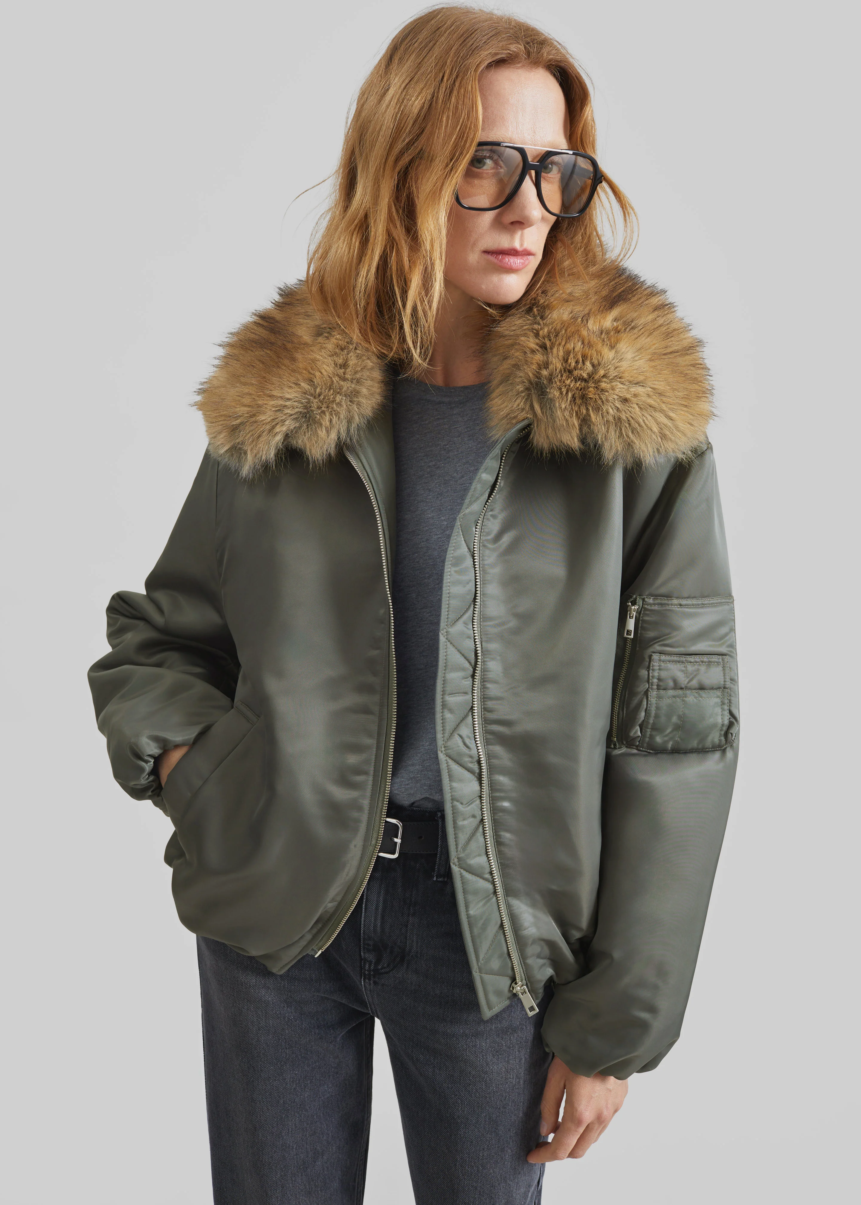 Arslev Bomber Jacket - Pale Olive - Image 9
