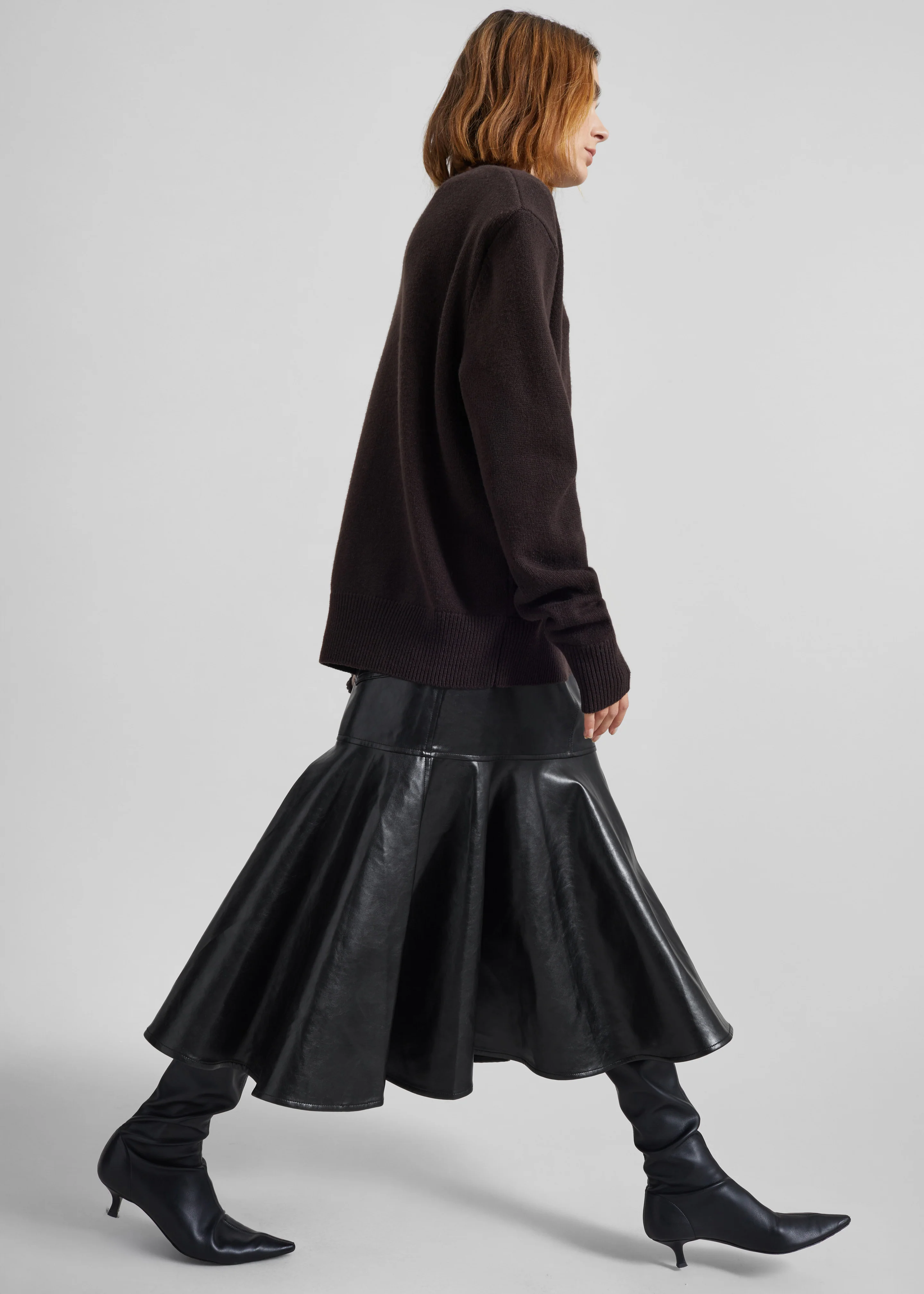 Arvika Faux Leather Mermaid Skirt - Black - Image 3