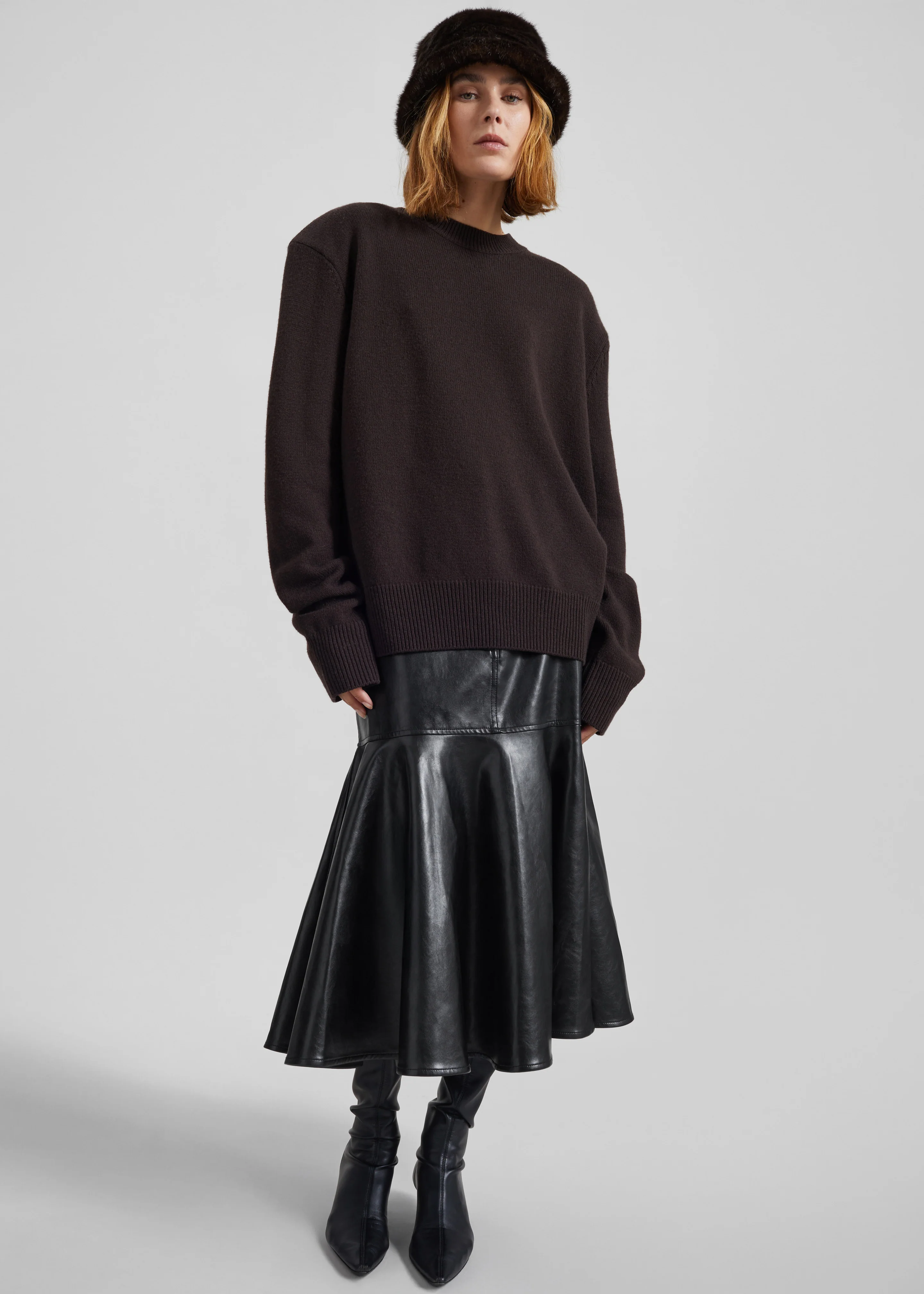 Arvika Faux Leather Mermaid Skirt - Black - Image 5