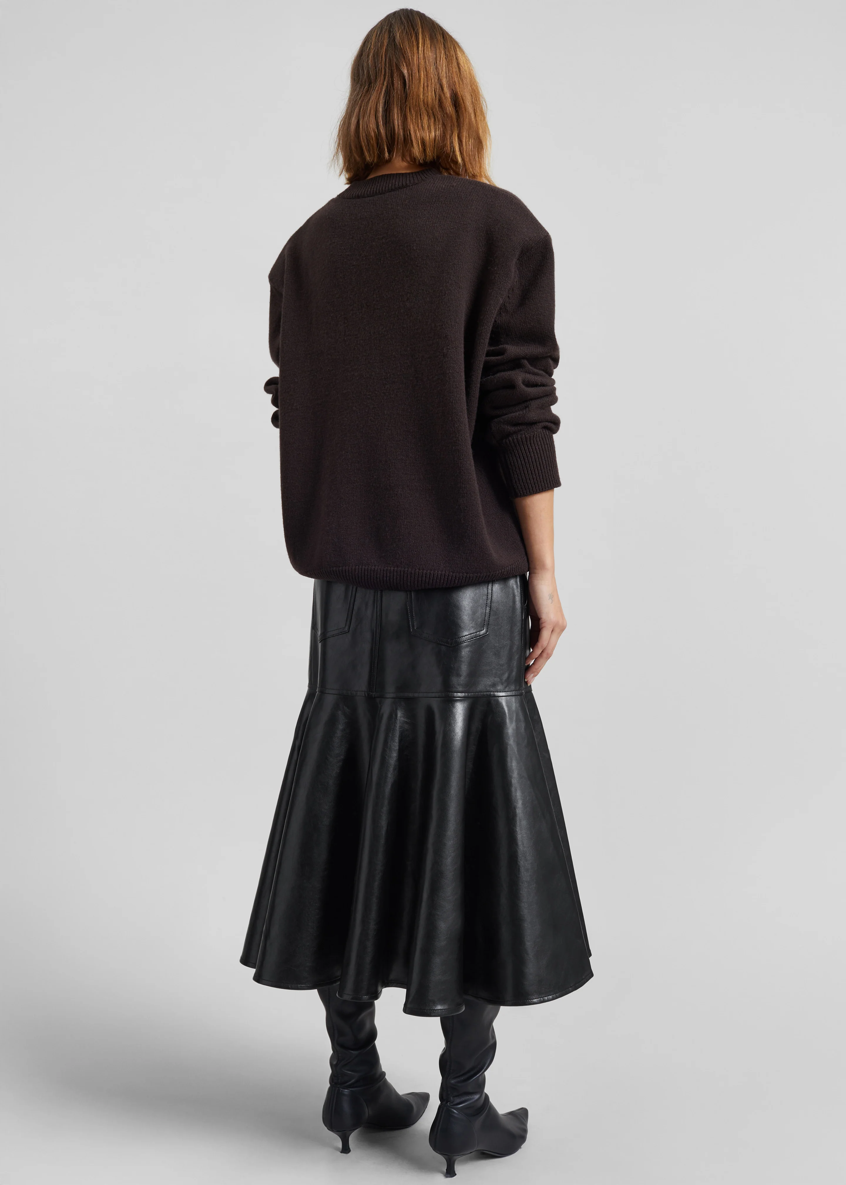 Arvika Faux Leather Mermaid Skirt - Black - Image 8