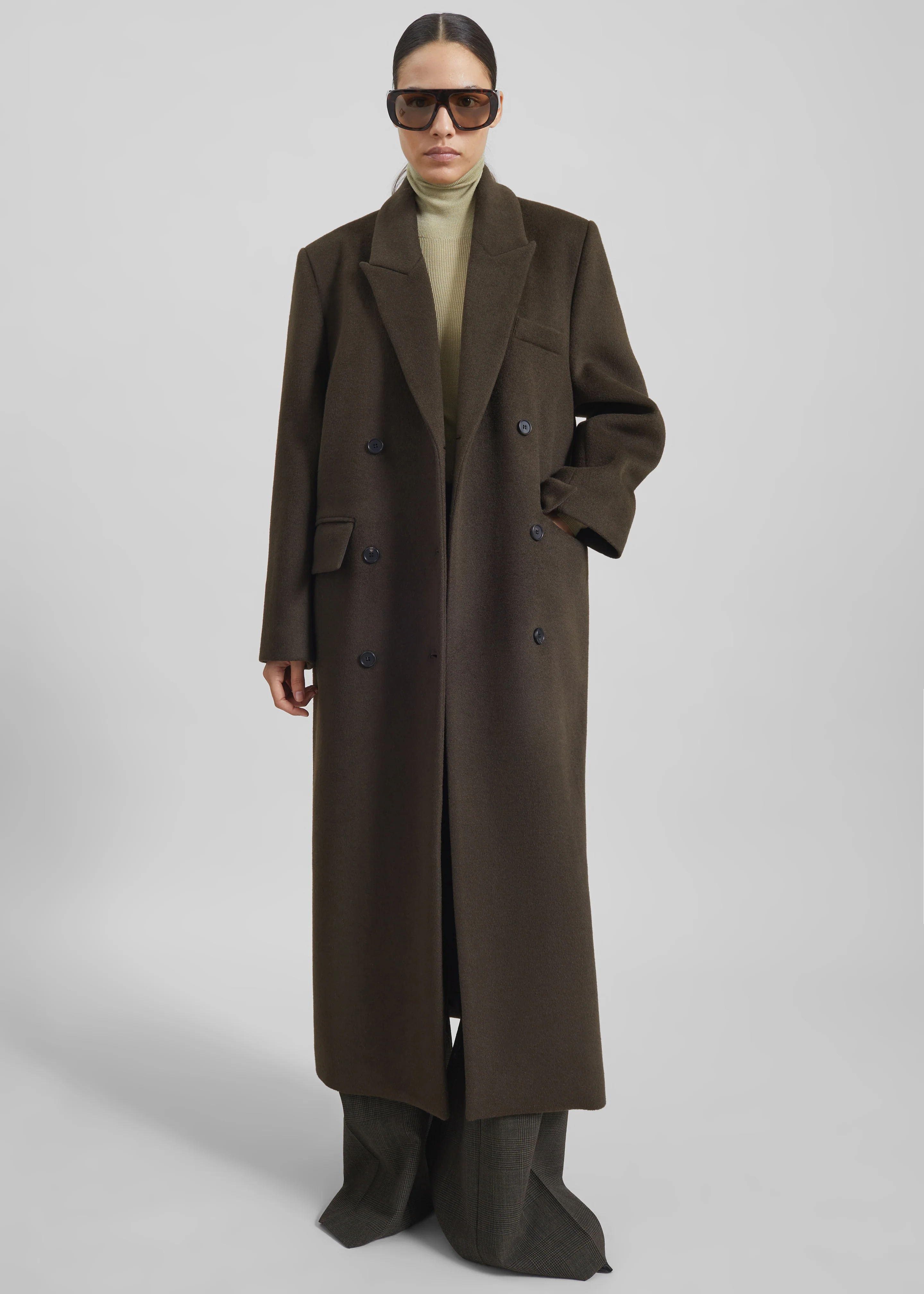Atlin Wool Double-Breasted Coat - Brown - Image 5
