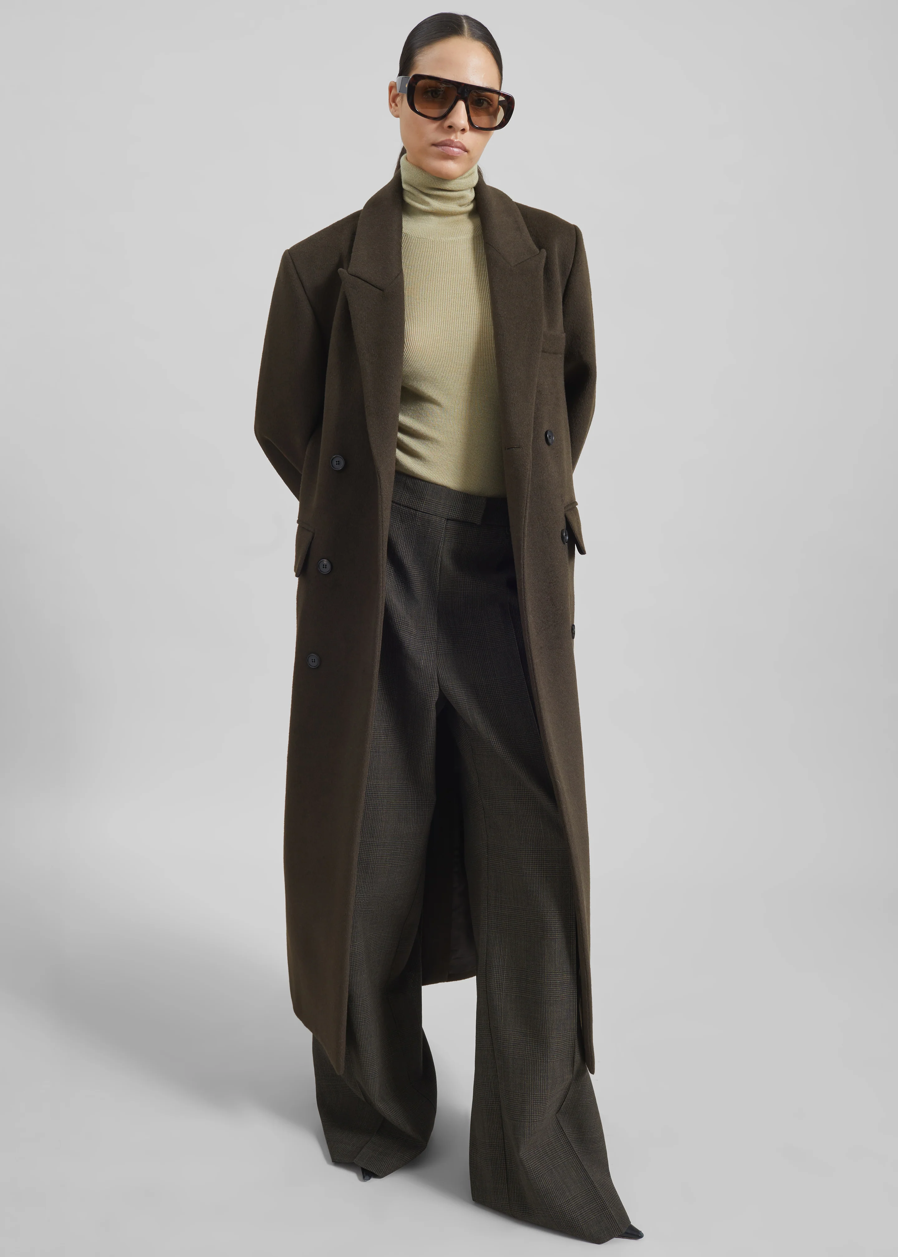 Atlin Wool Double-Breasted Coat - Brown - Image 6