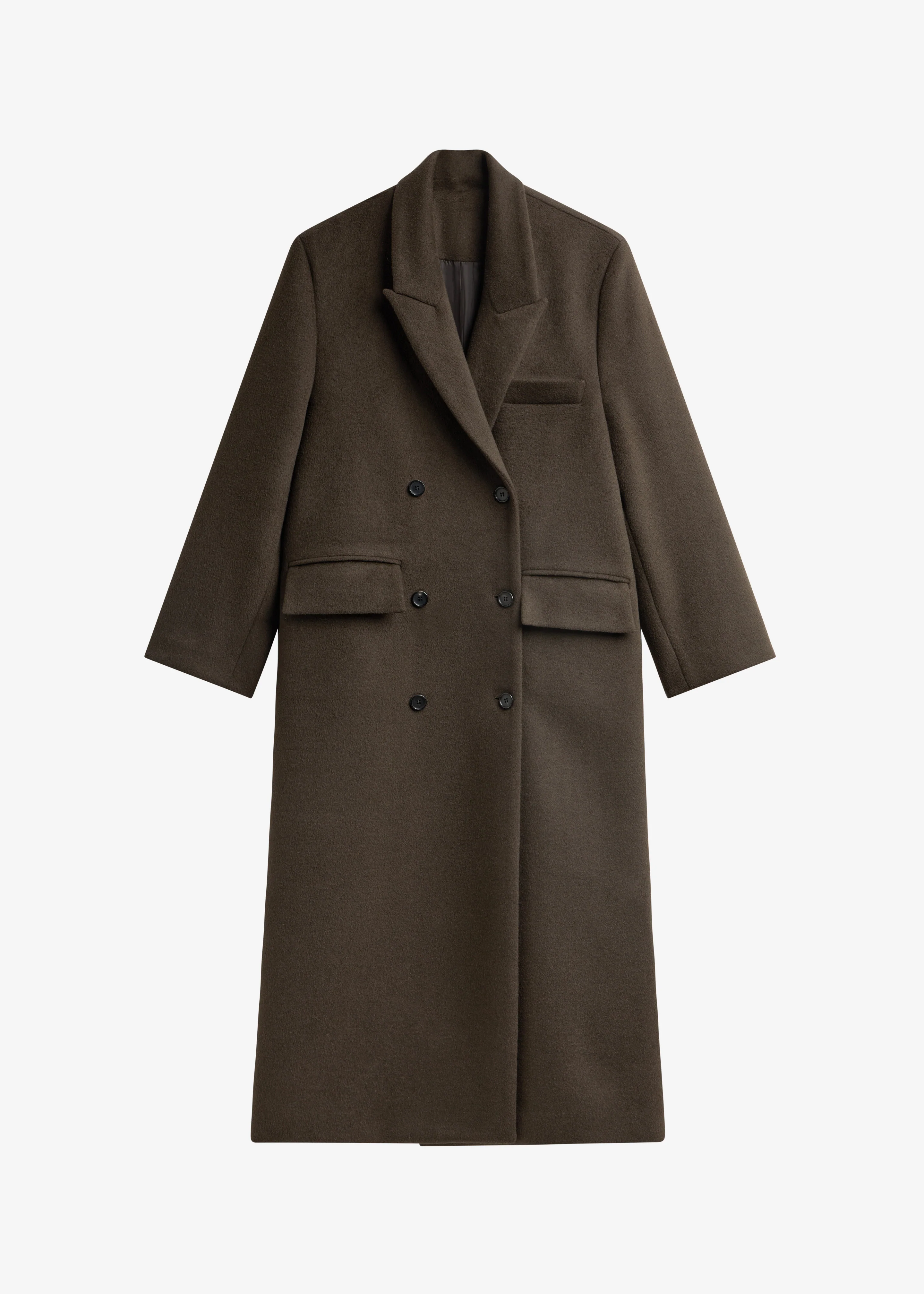 Atlin Wool Double-Breasted Coat - Brown - Image 8