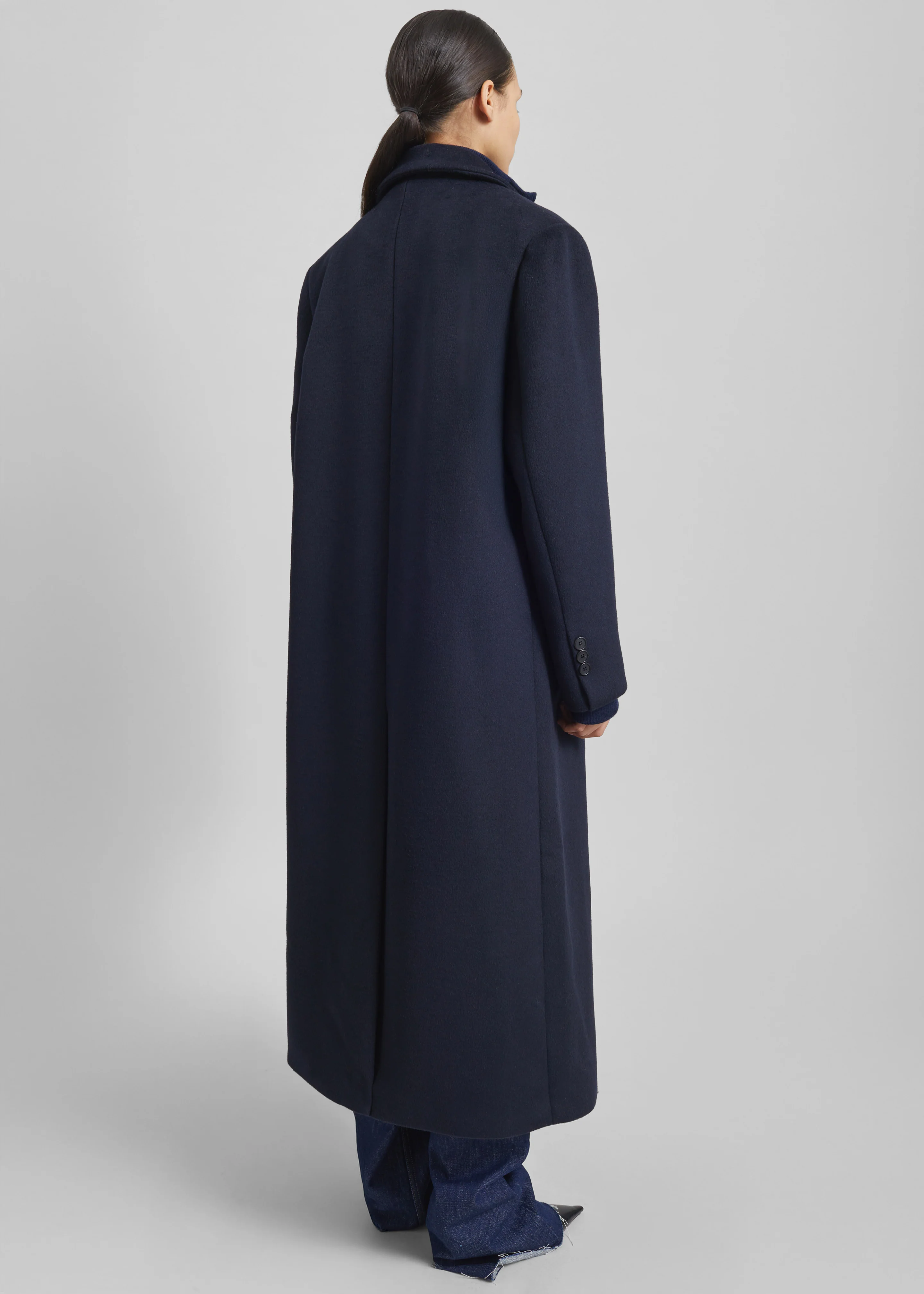 Atlin Wool Double-Breasted Coat - Dark Navy - Image 5