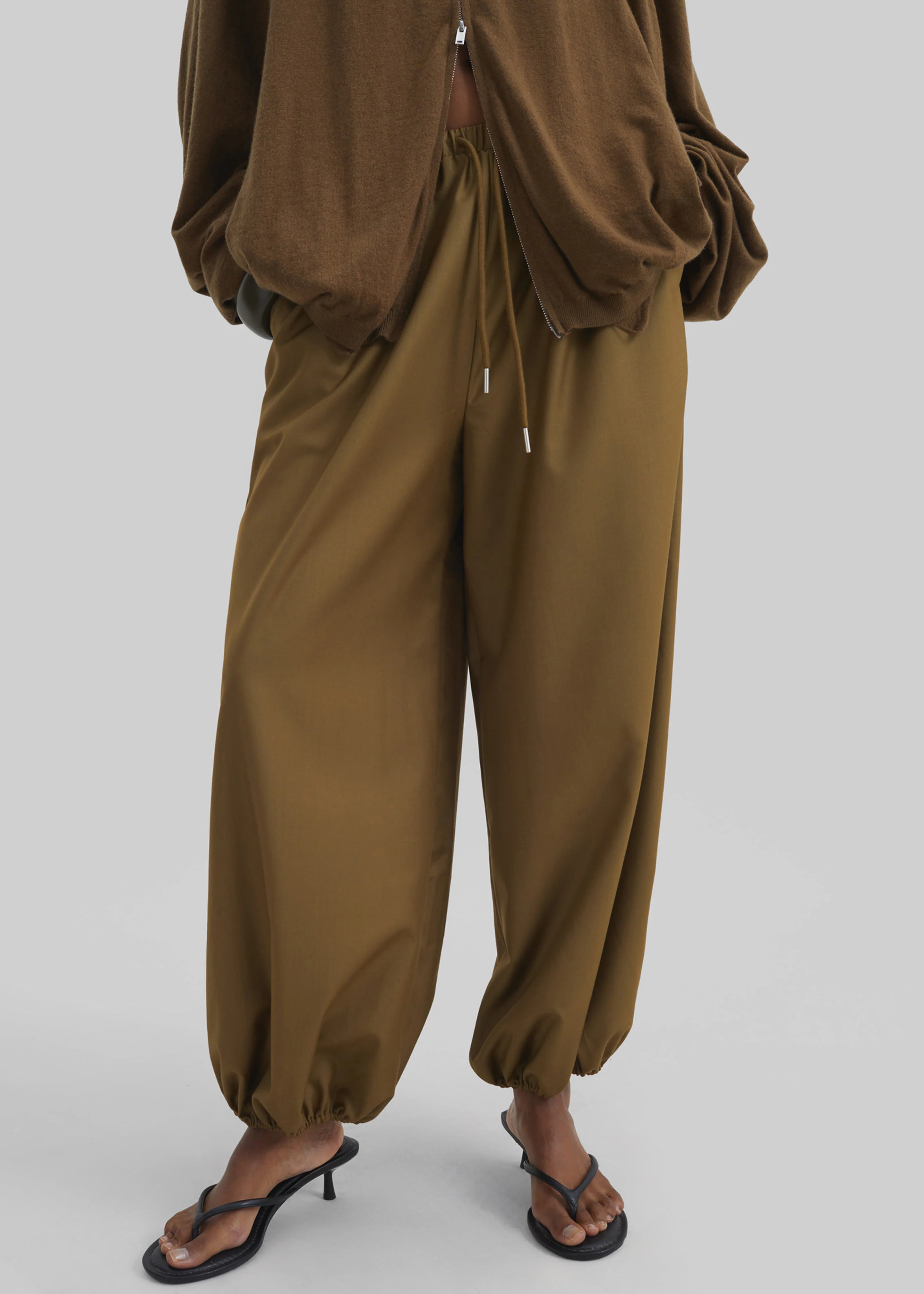 Aubray Balloon Pants - Olive Brown - Image 3