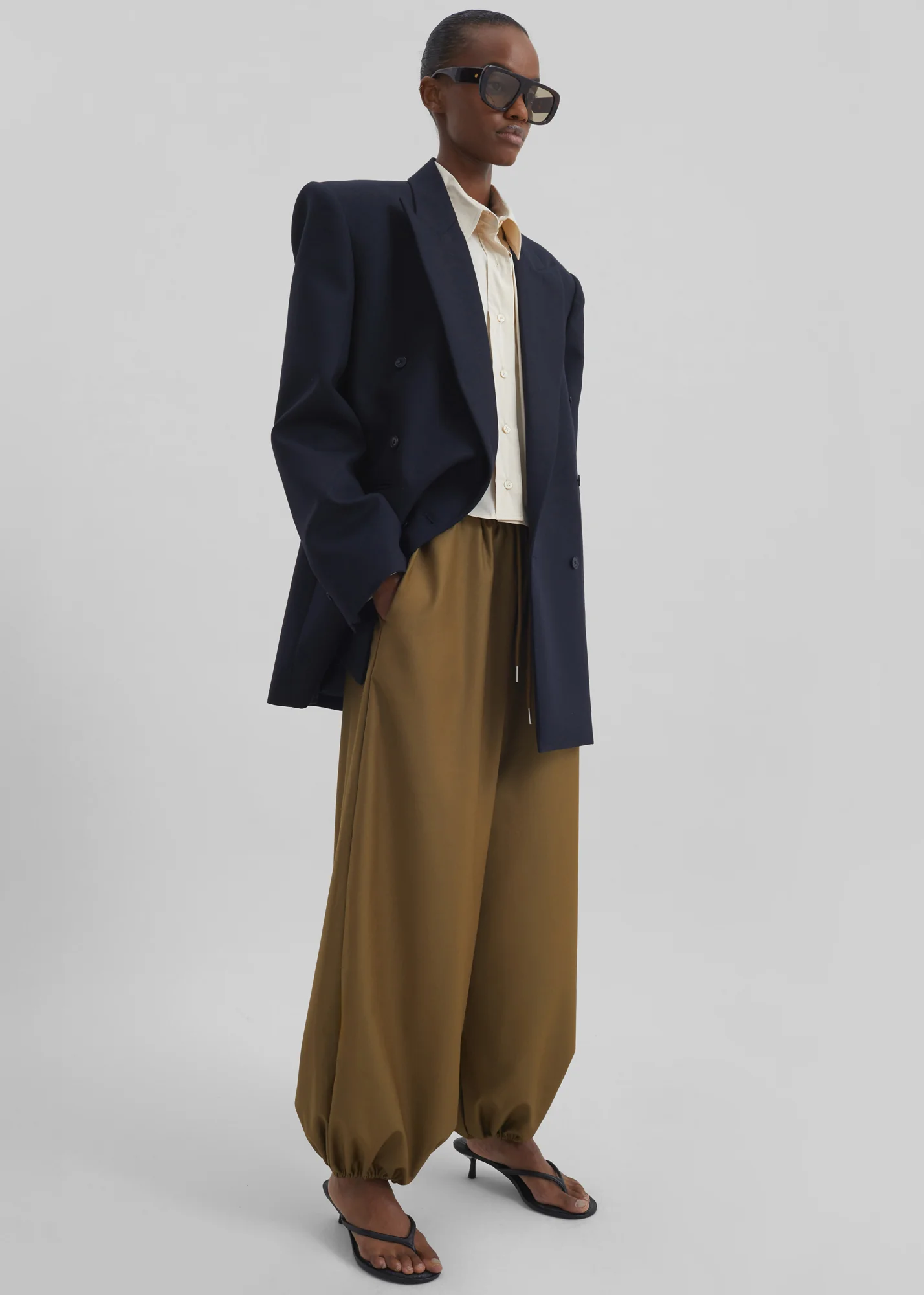 Aubray Balloon Pants - Olive Brown - Image 5