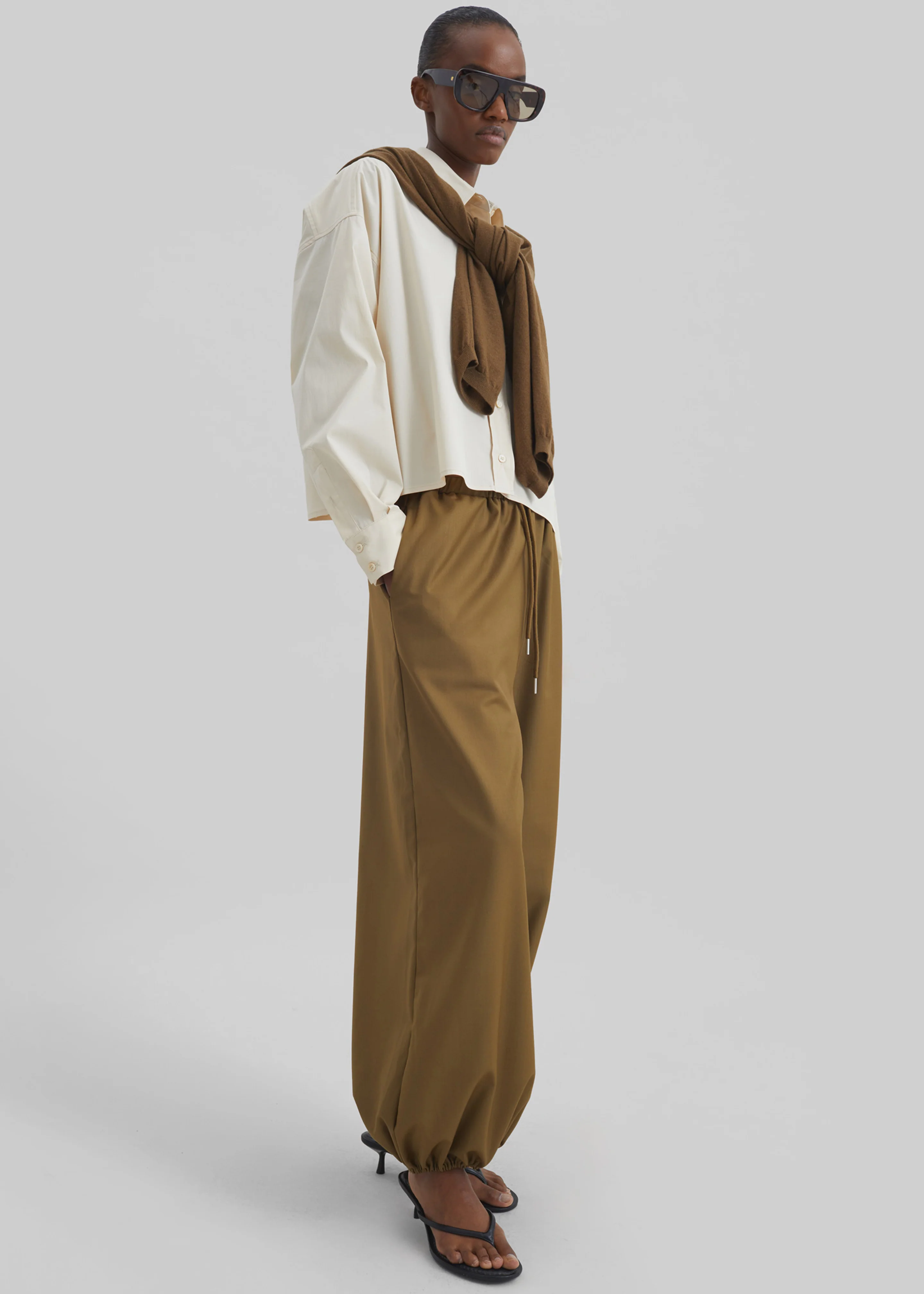 Aubray Balloon Pants - Olive Brown - Image 9