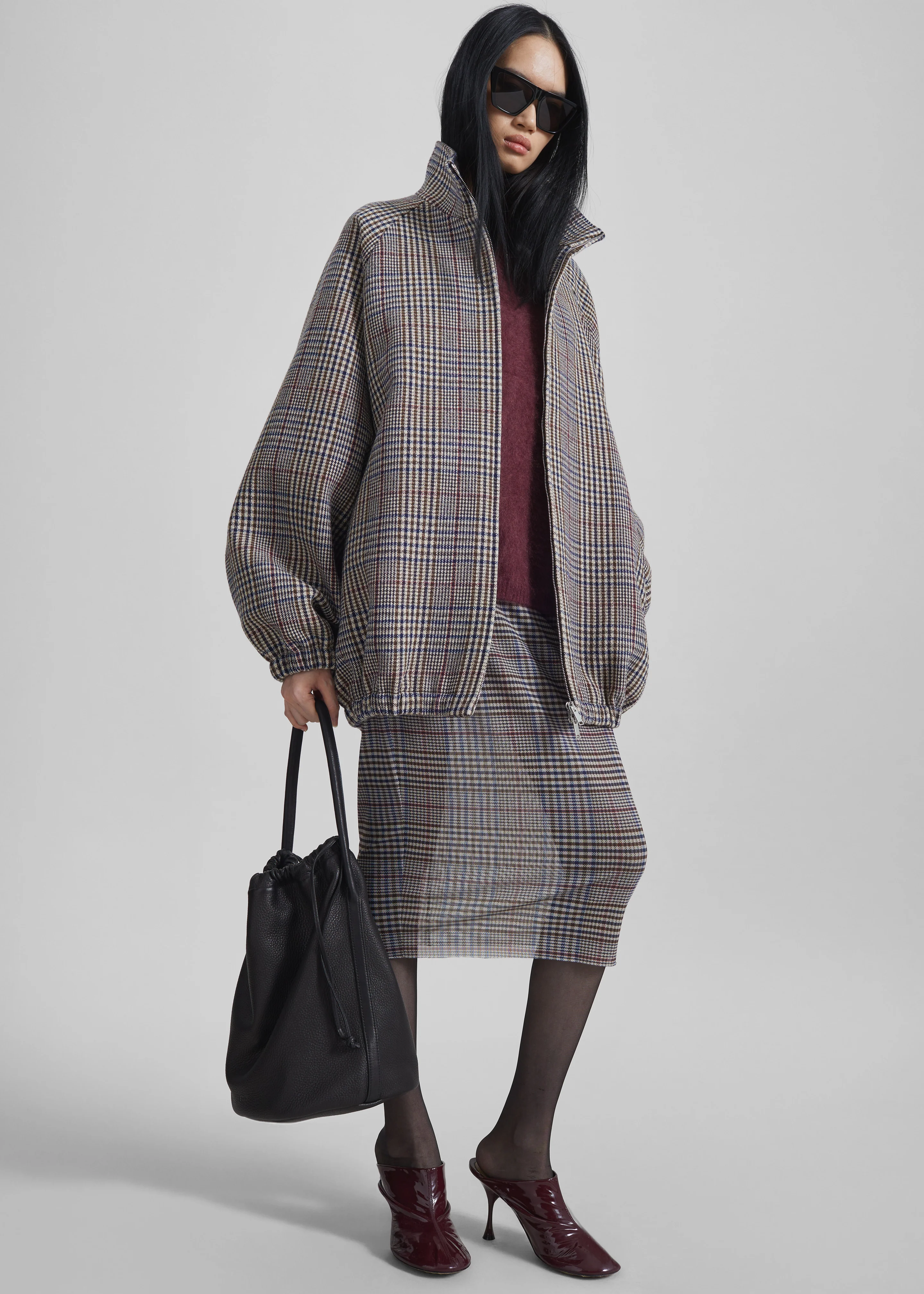 Aurora Sheer Mesh Skirt - Beige Glen Plaid - Image 2
