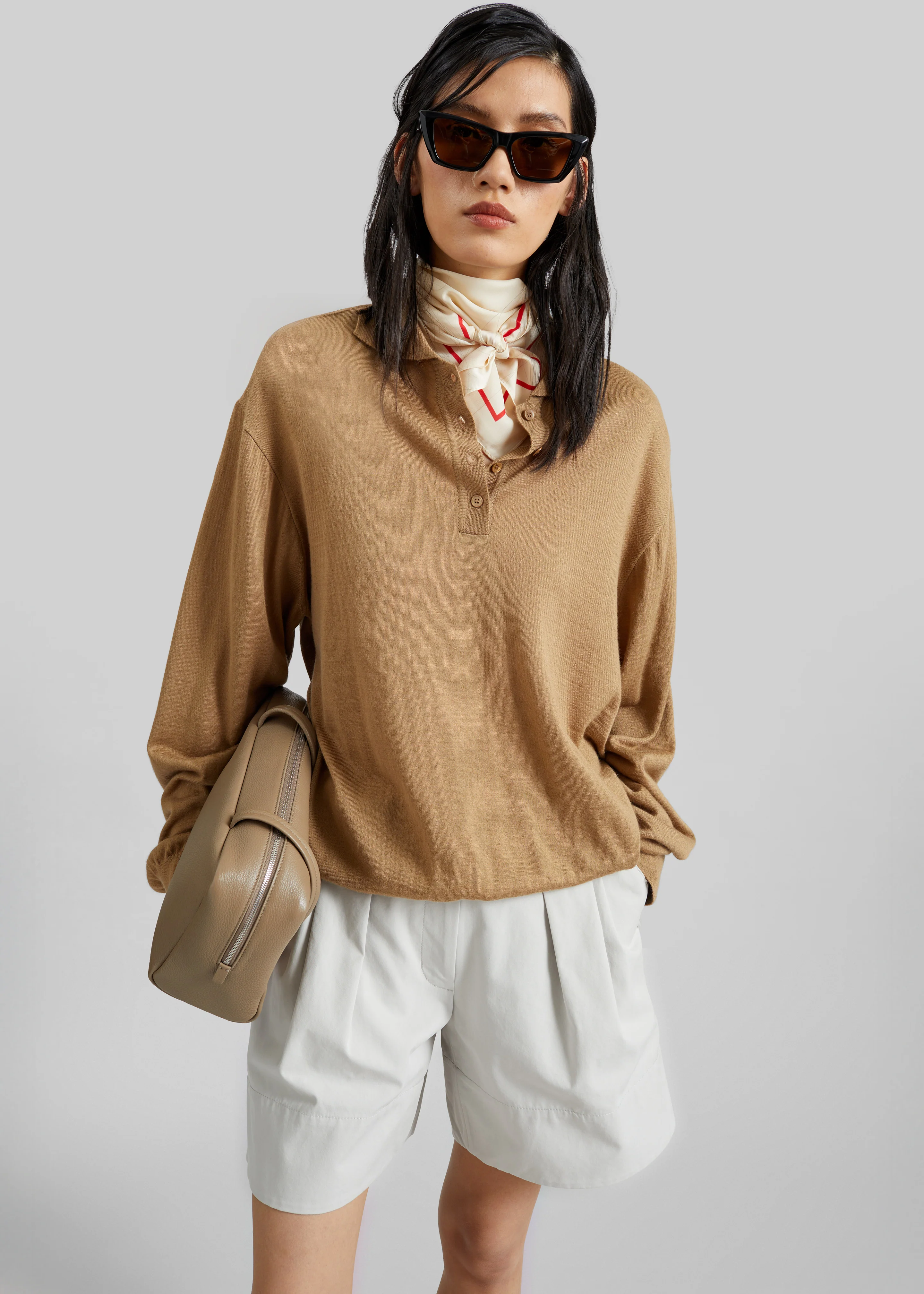Avallon Padded Knit Polo - Camel - Image 5