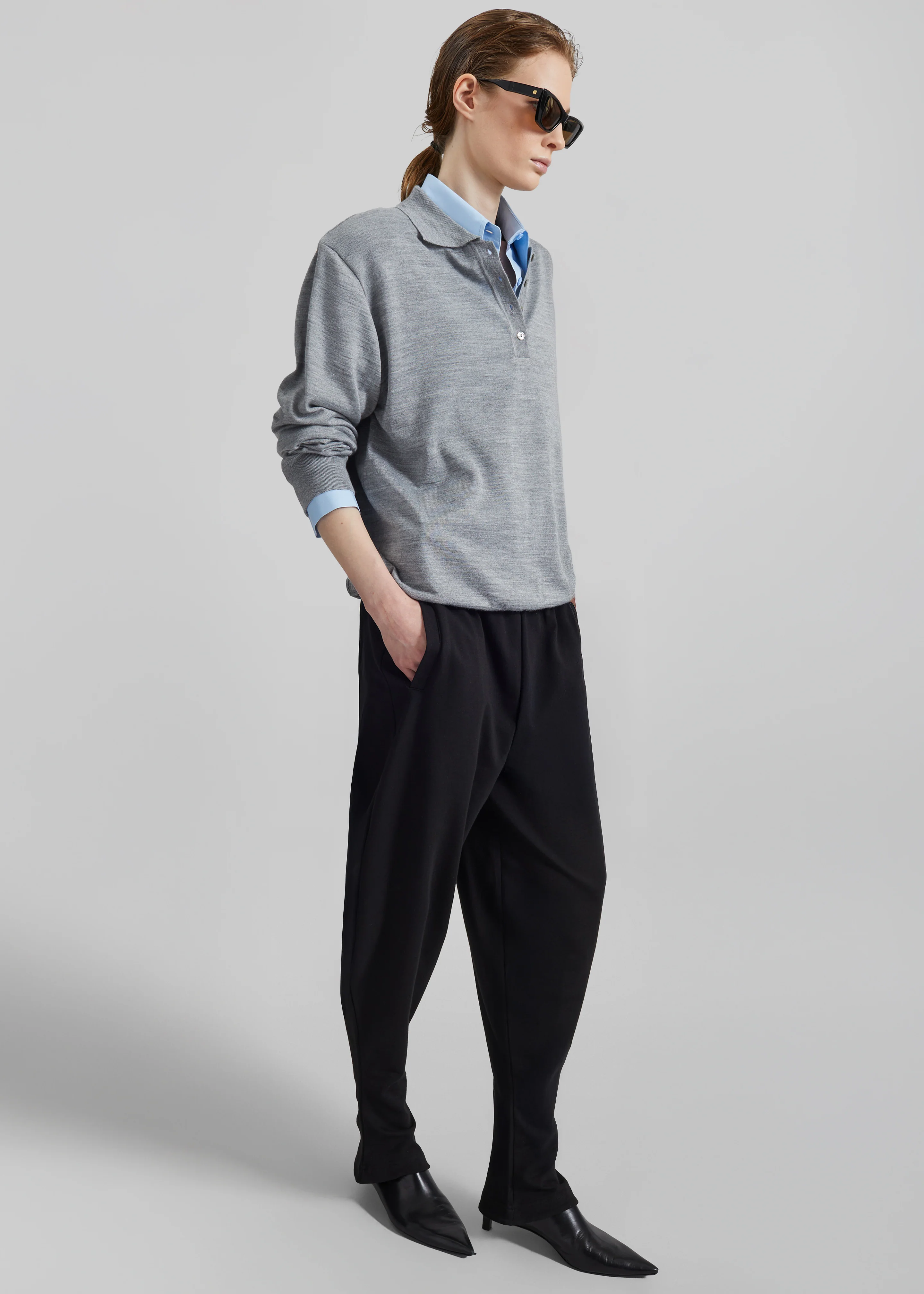 Avallon Padded Knit Polo - Grey - Image 6