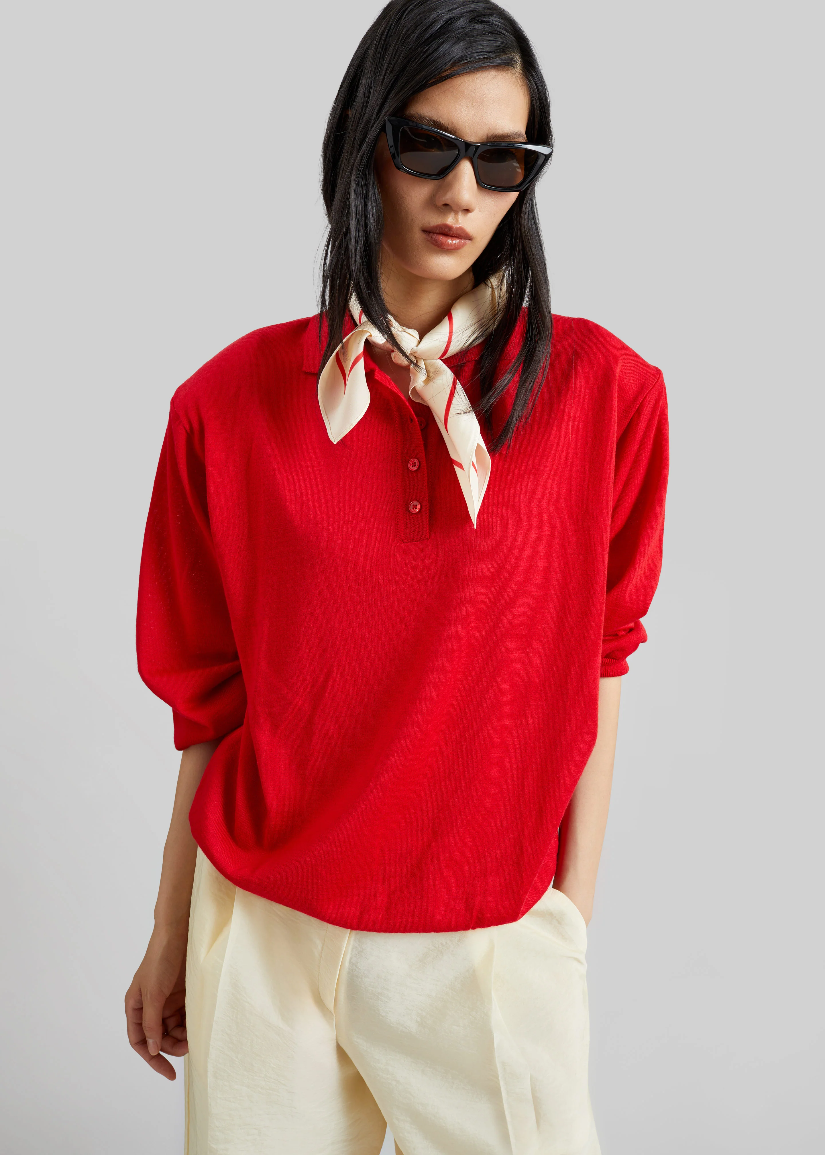Avallon Padded Knit Polo - Red - Image 3