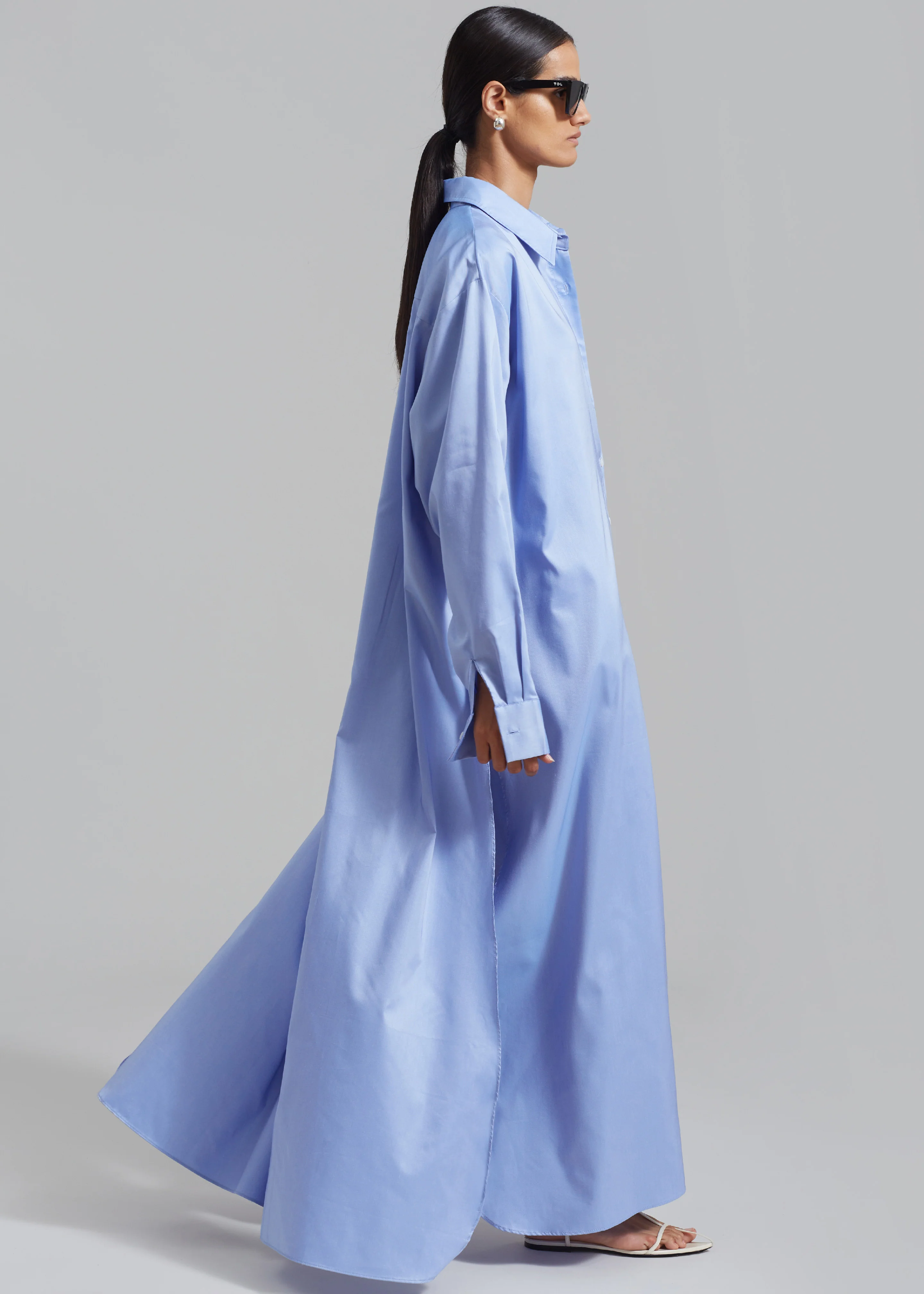 Avery Shirt Dress - Blue - Image 5