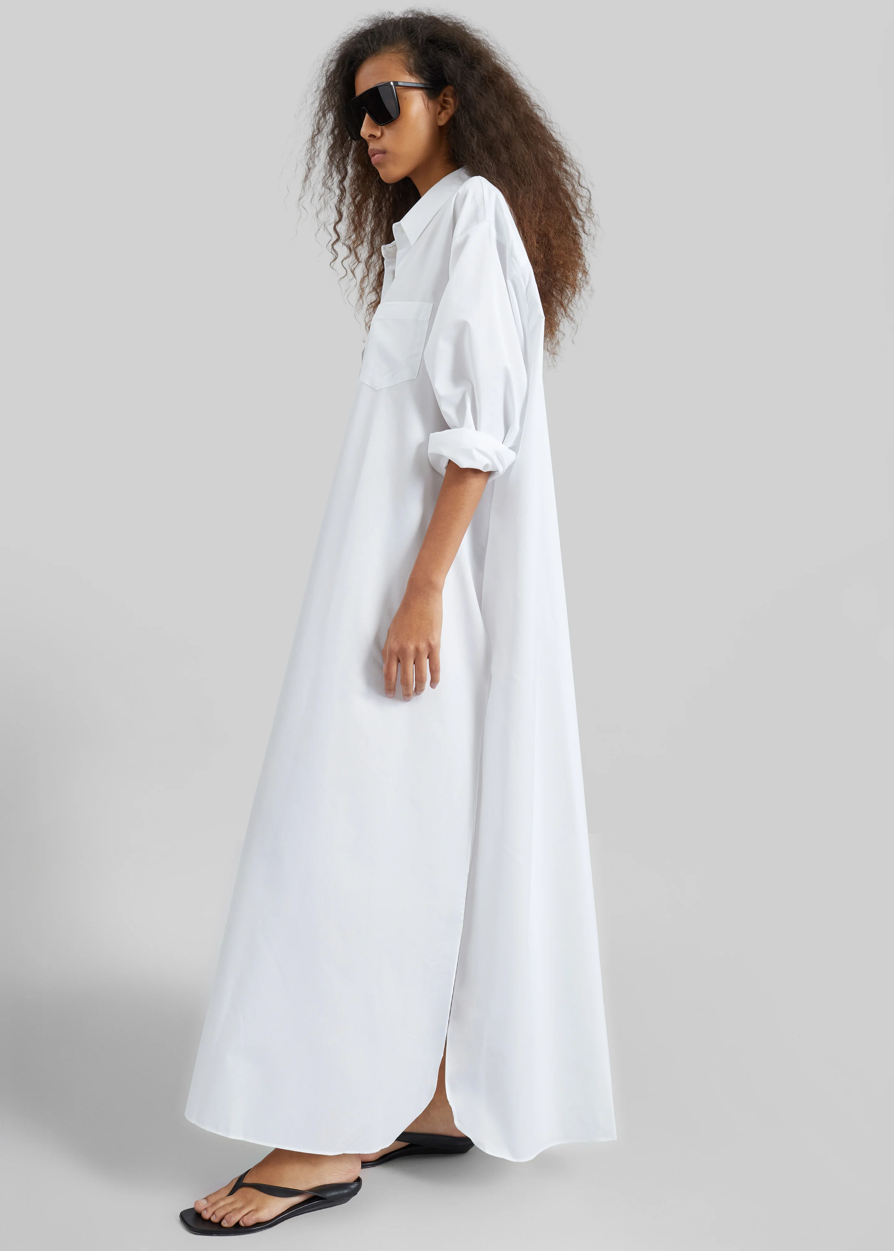 Avery Shirt Dress - White - Image 2