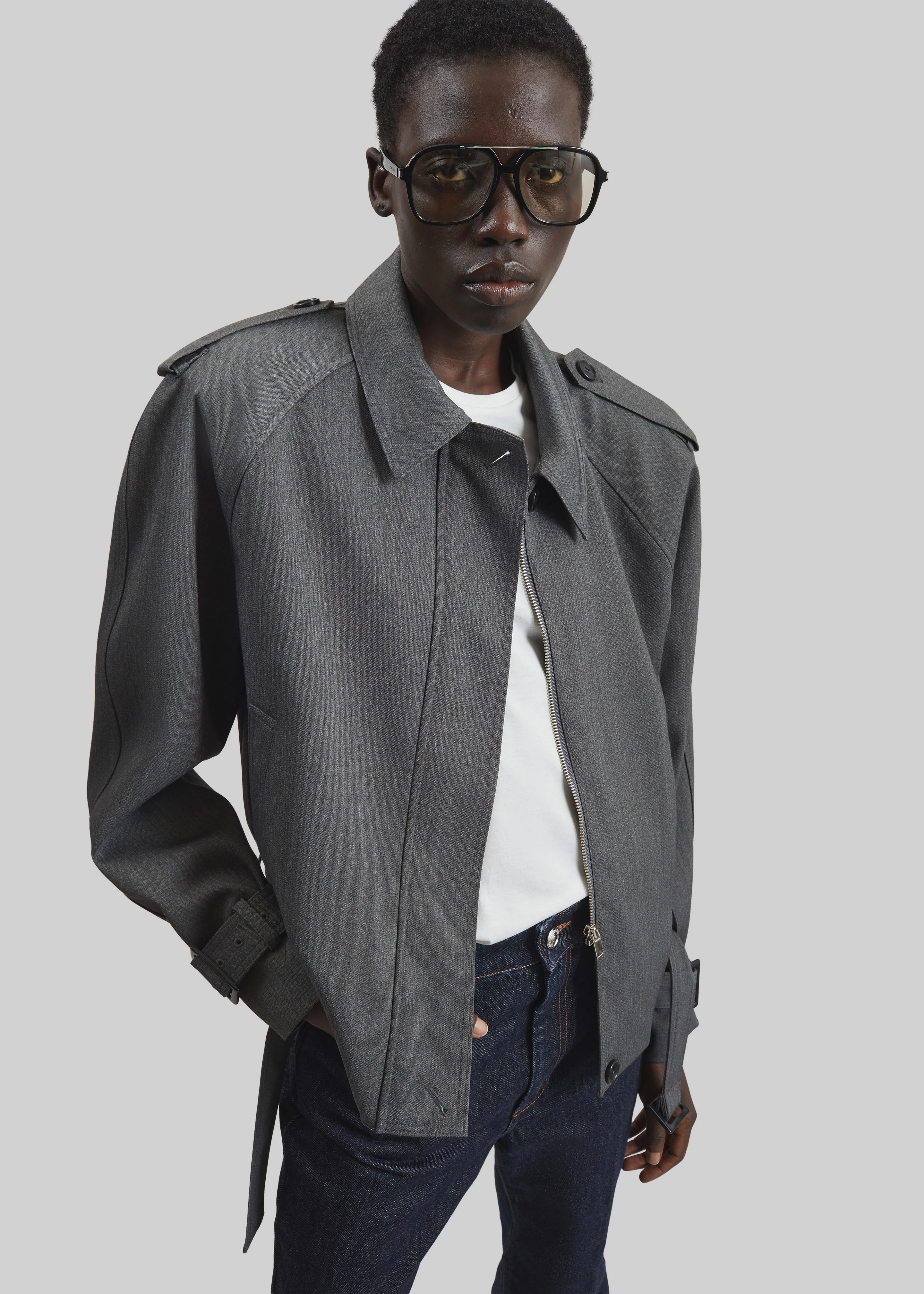 Avray Short Trench - Grey - Image 5