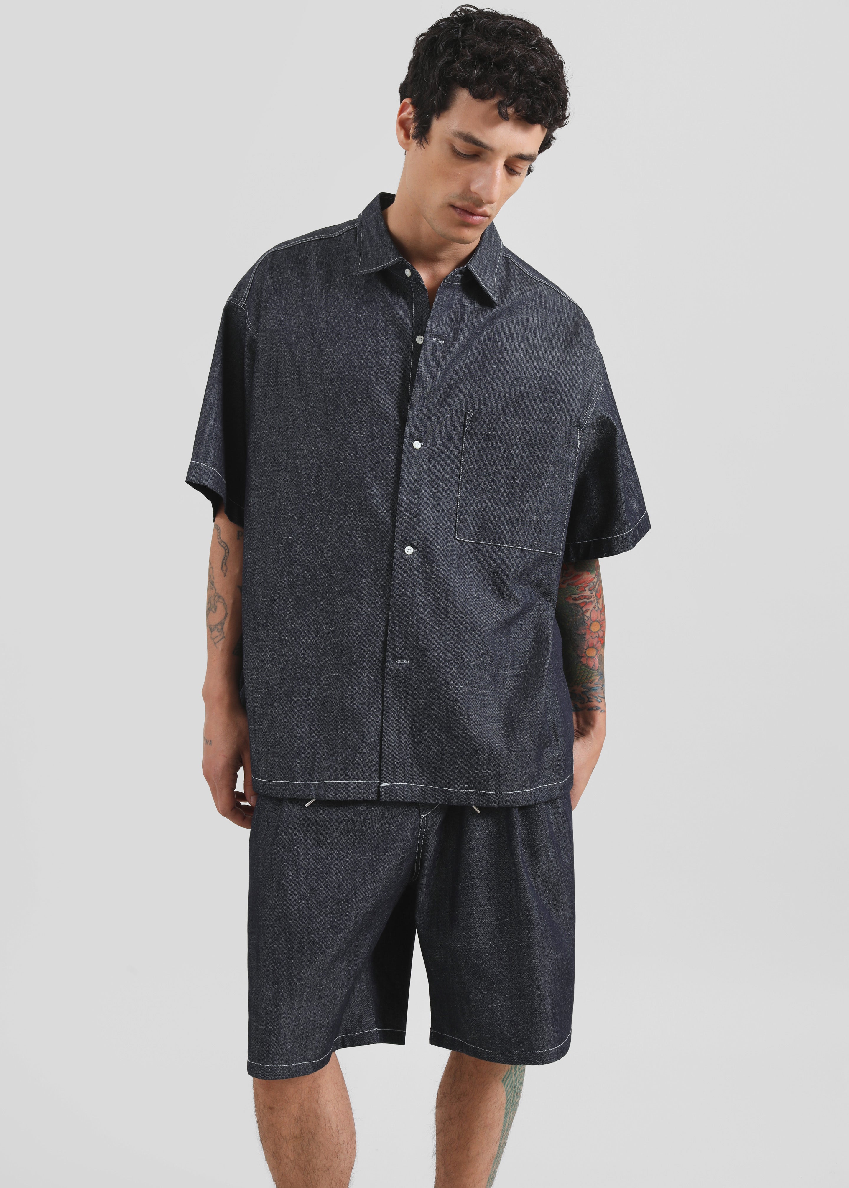 Axton Denim Shirt - Dark Wash - Image 4
