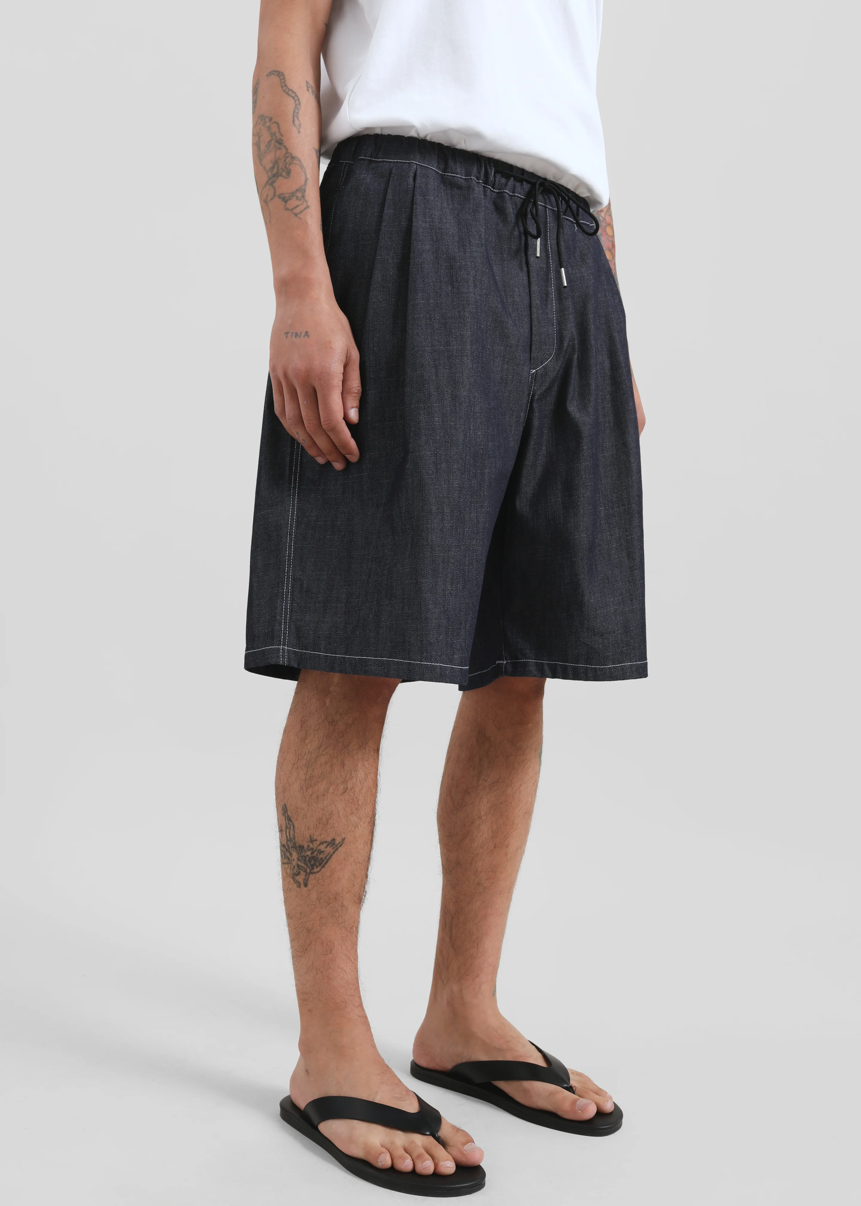 Axton Denim Shorts - Dark Wash - Image 4