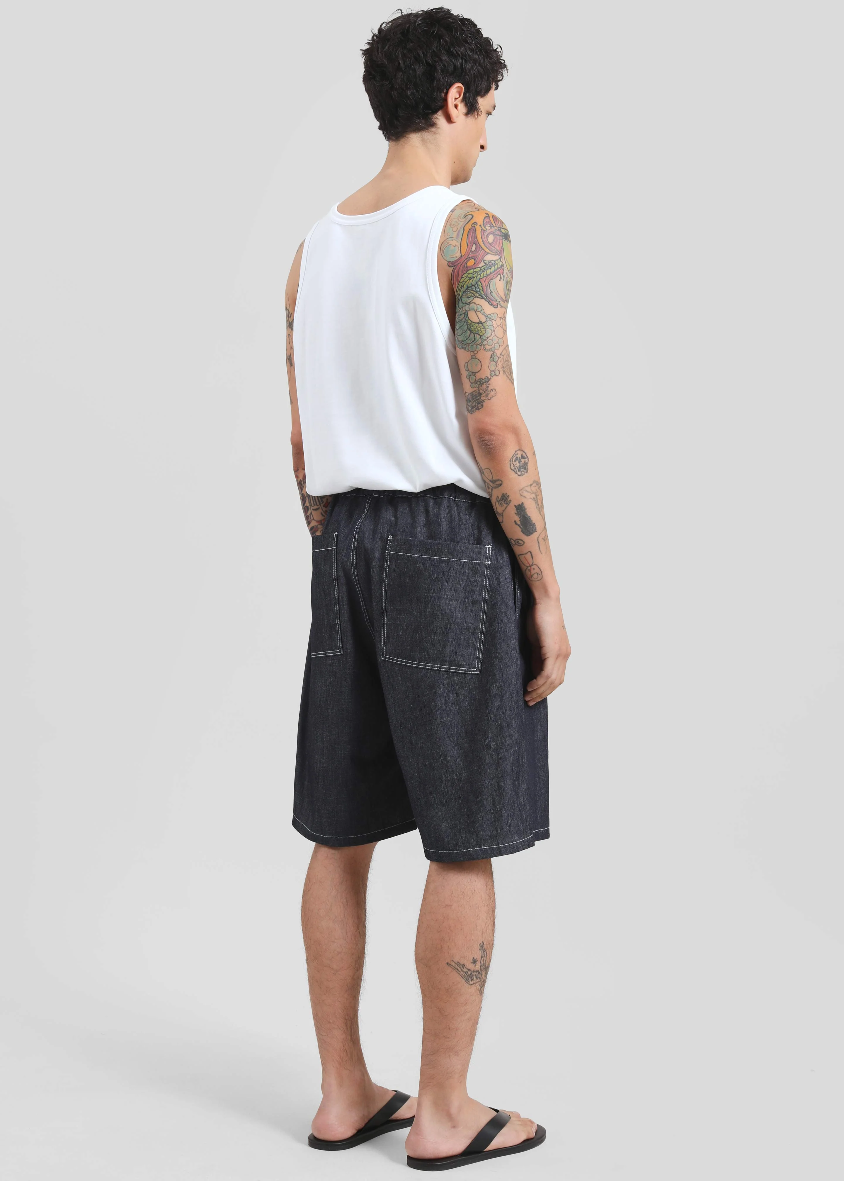 Axton Denim Shorts - Dark Wash - Image 6