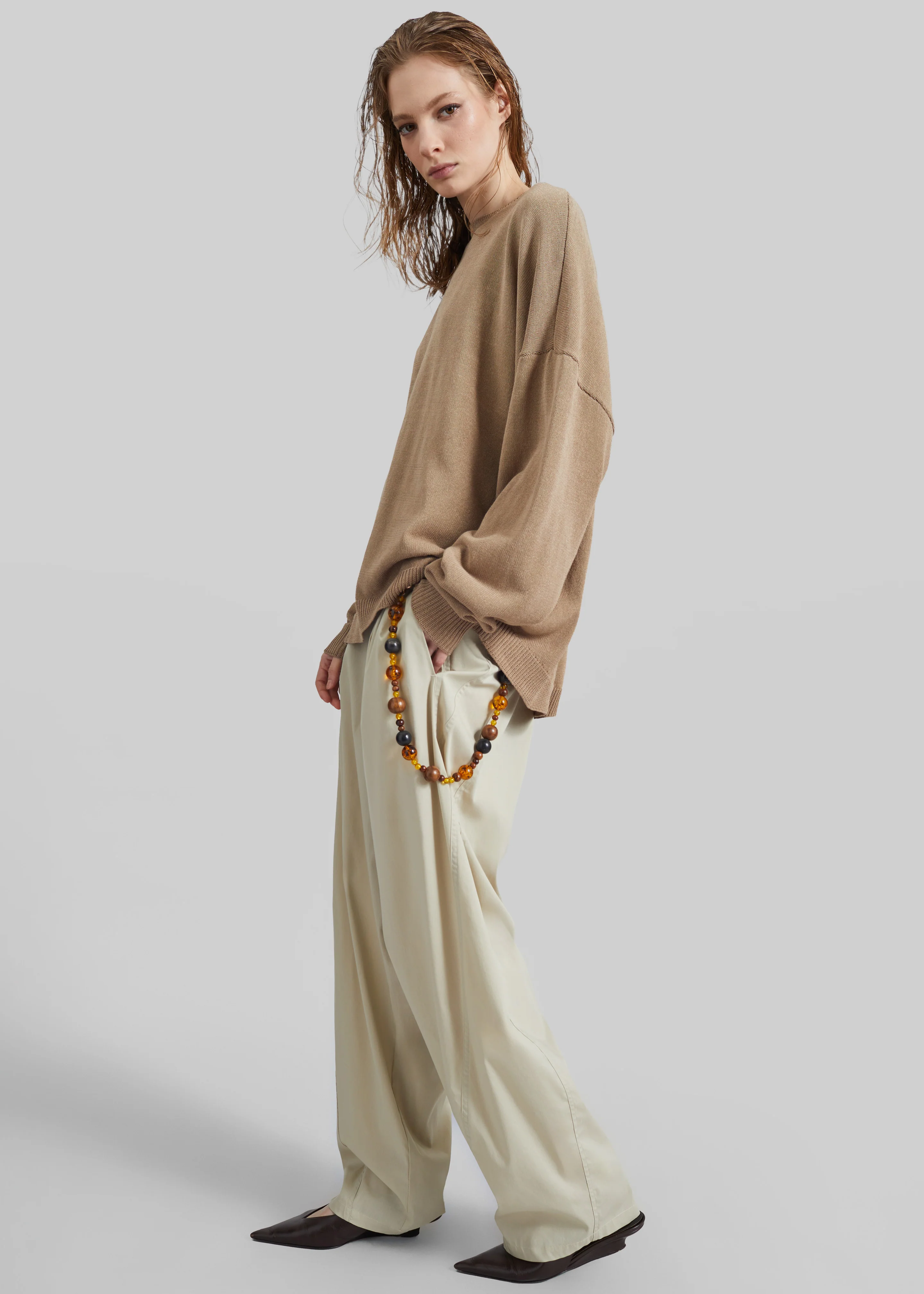 Basel Crew Neck Sweater - Beige - Image 3
