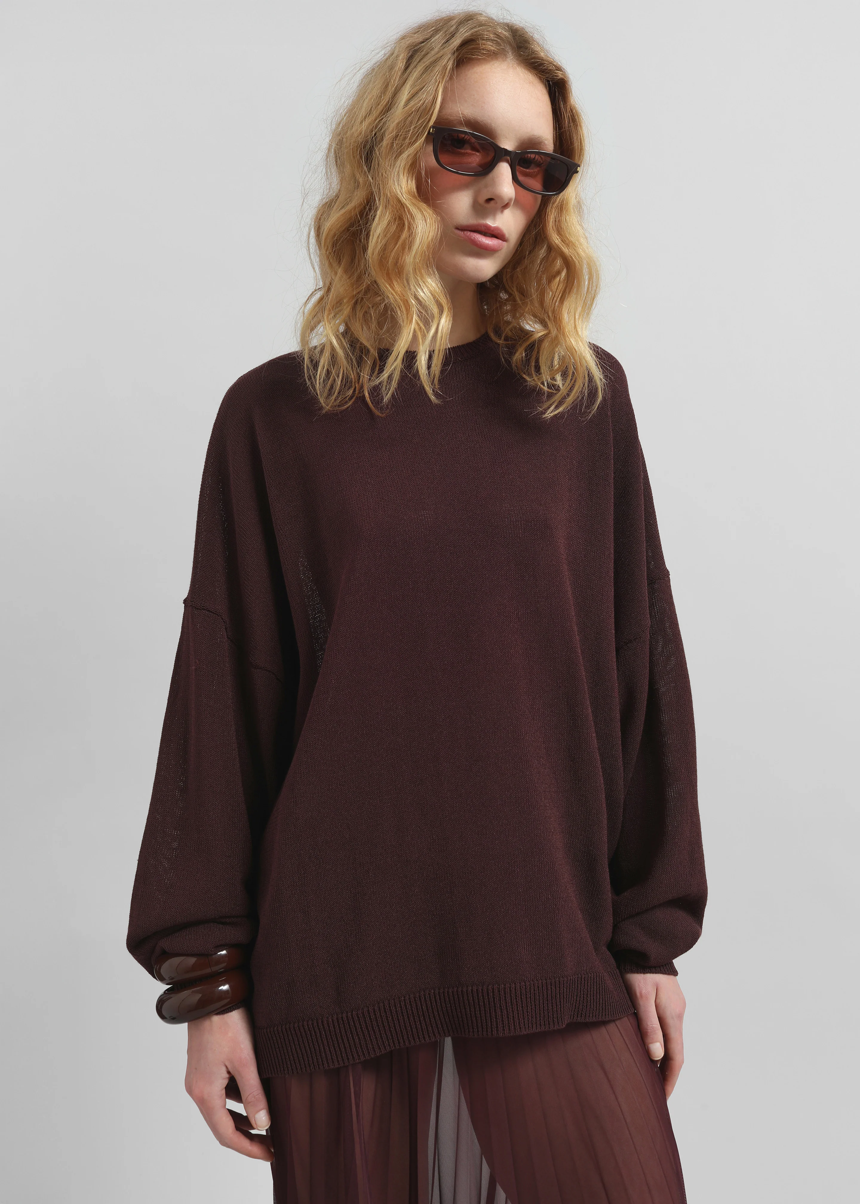 Basel Crew Neck Sweater - Burgundy