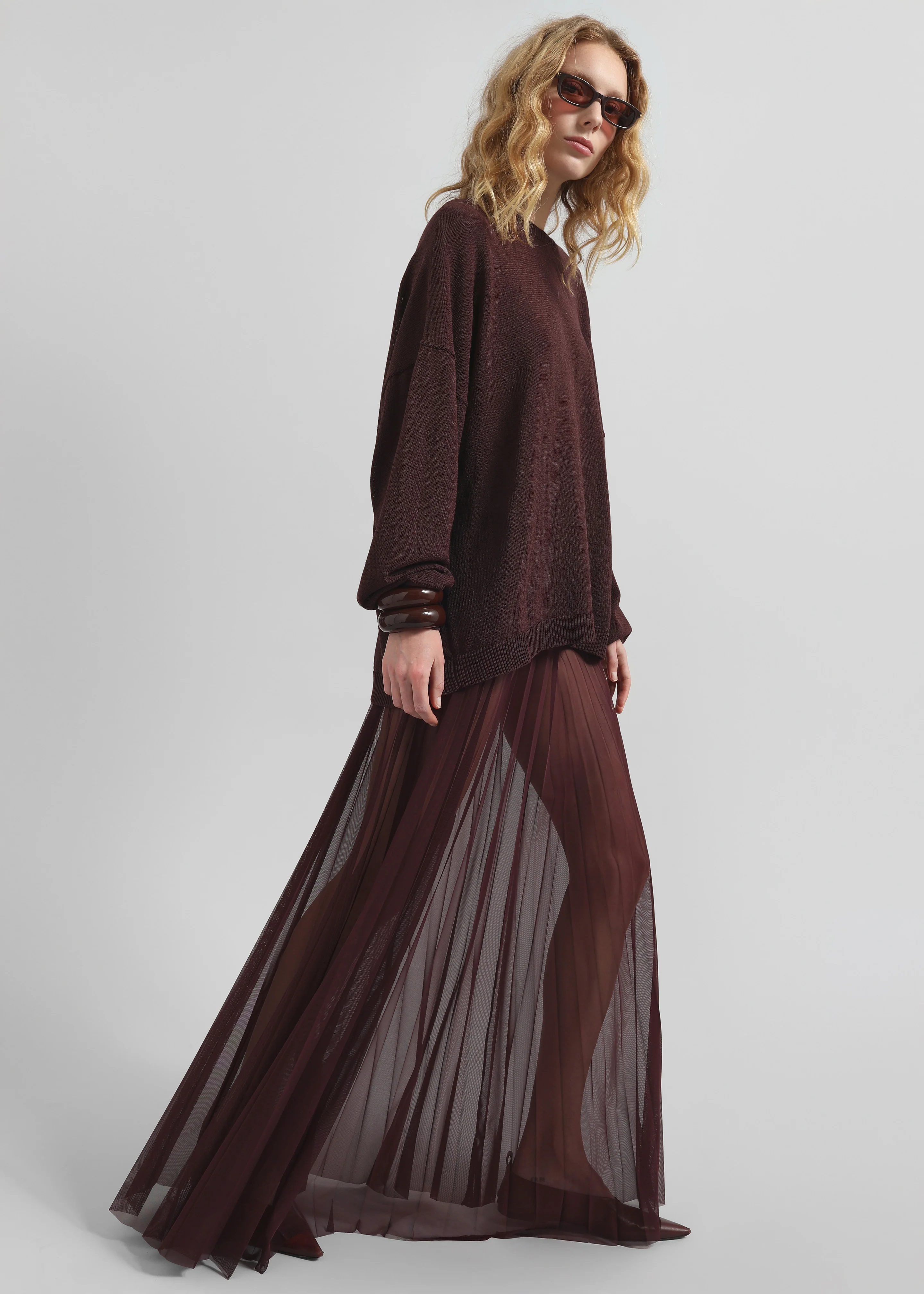 Basel Crew Neck Sweater - Burgundy - Image 3