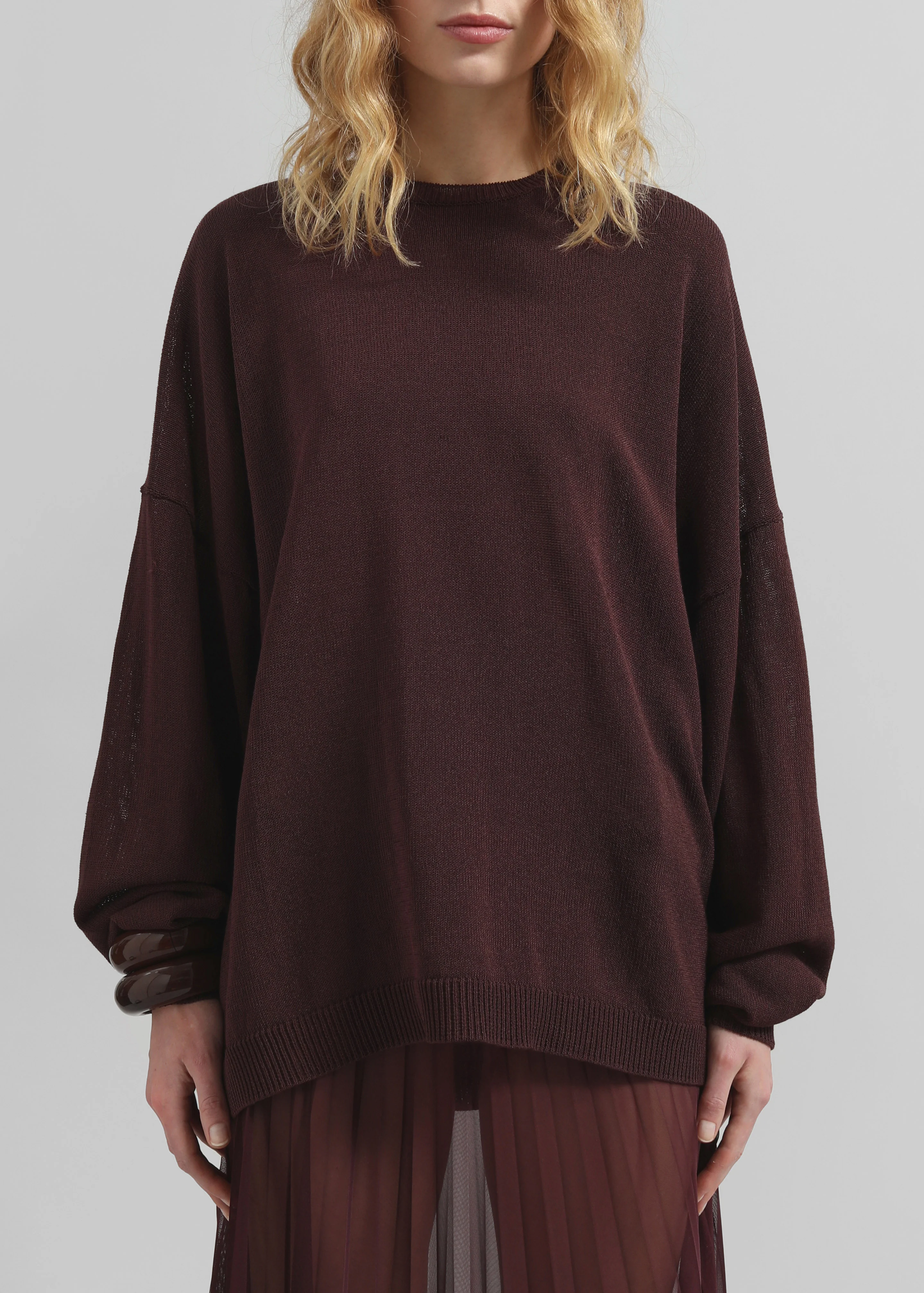 Basel Crew Neck Sweater - Burgundy - Image 4