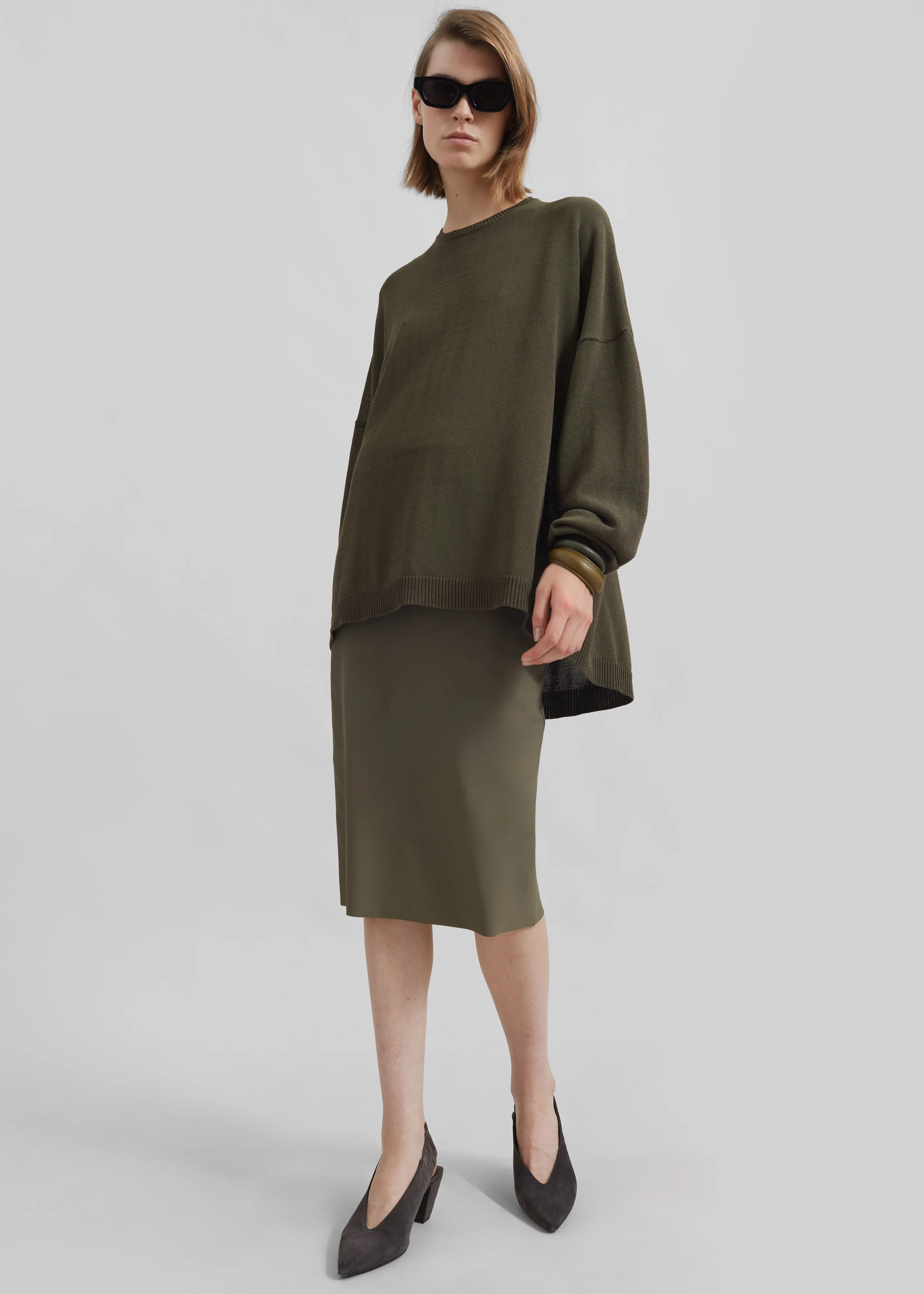 Basel Crew Neck Sweater - Khaki - Image 2
