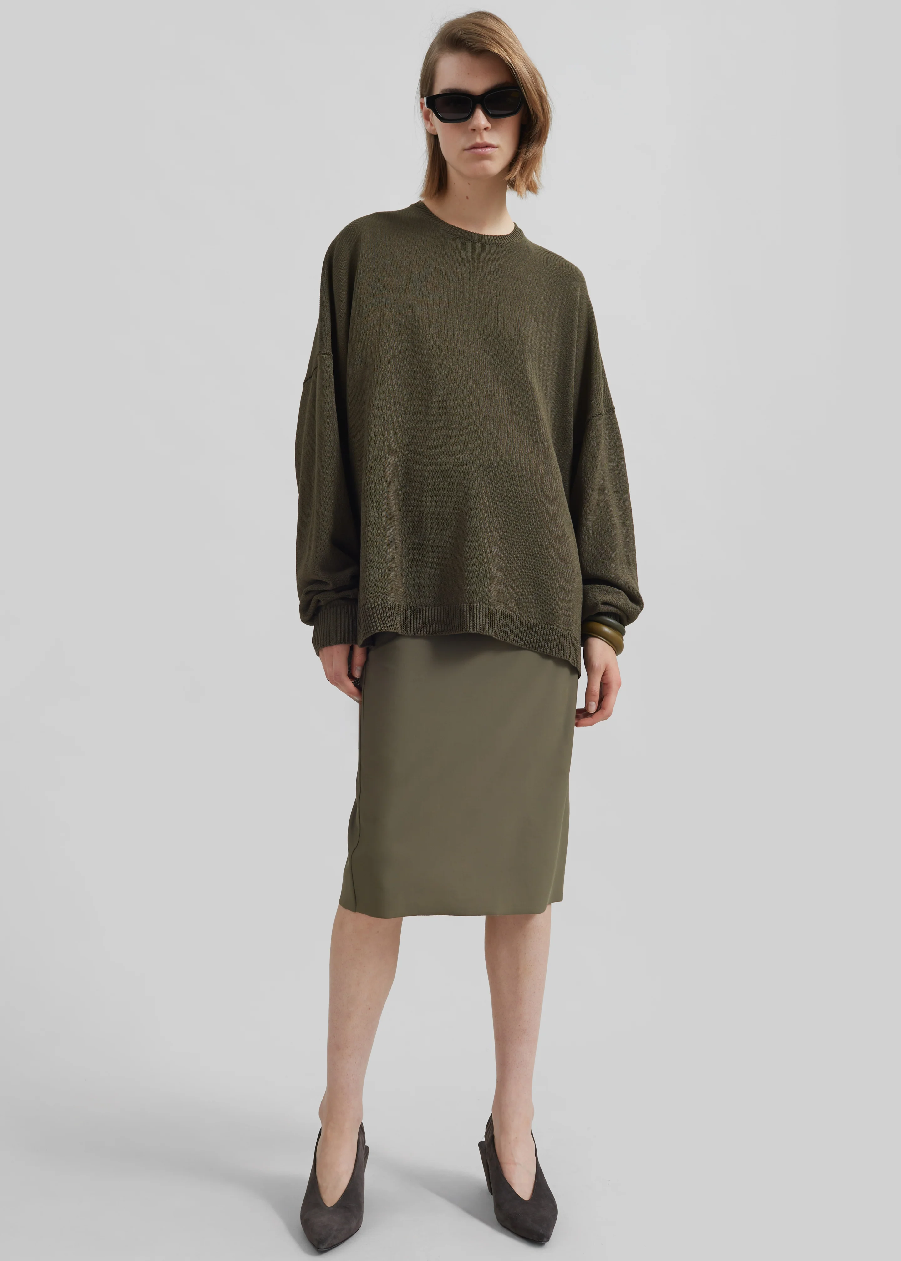 Basel Crew Neck Sweater - Khaki - Image 8
