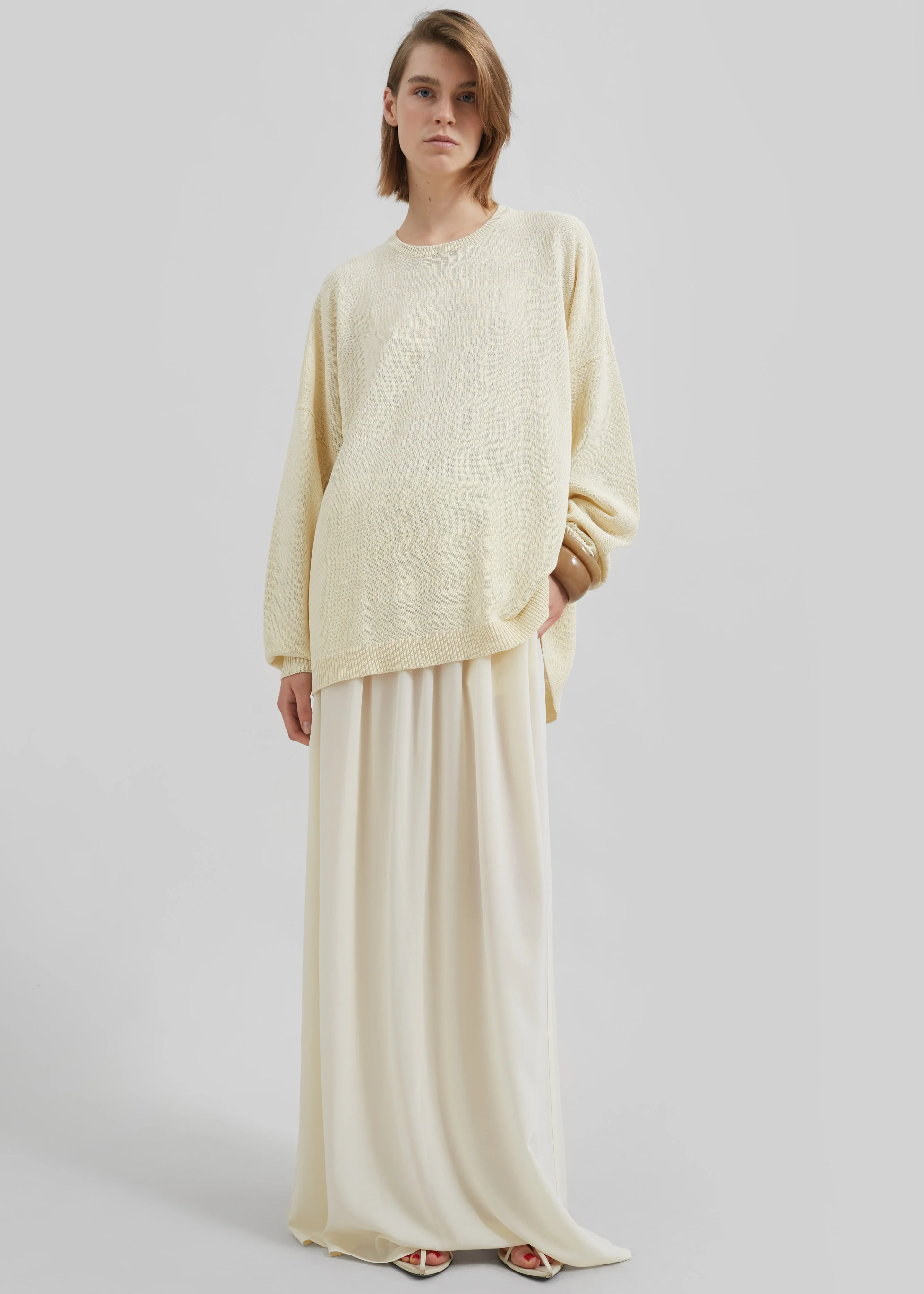 Basel Crew Neck Sweater - Pale Yellow