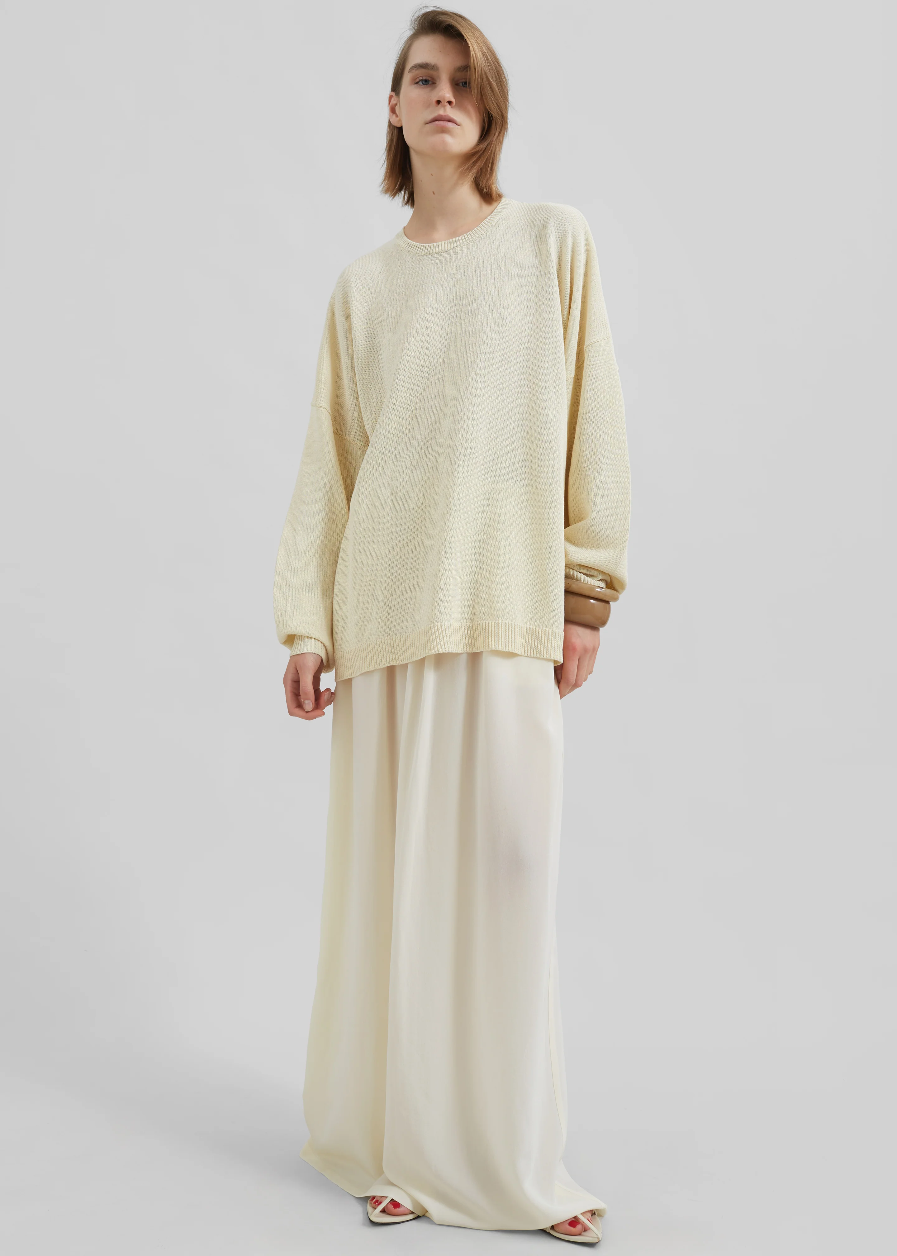 Basel Crew Neck Sweater - Pale Yellow - Image 3
