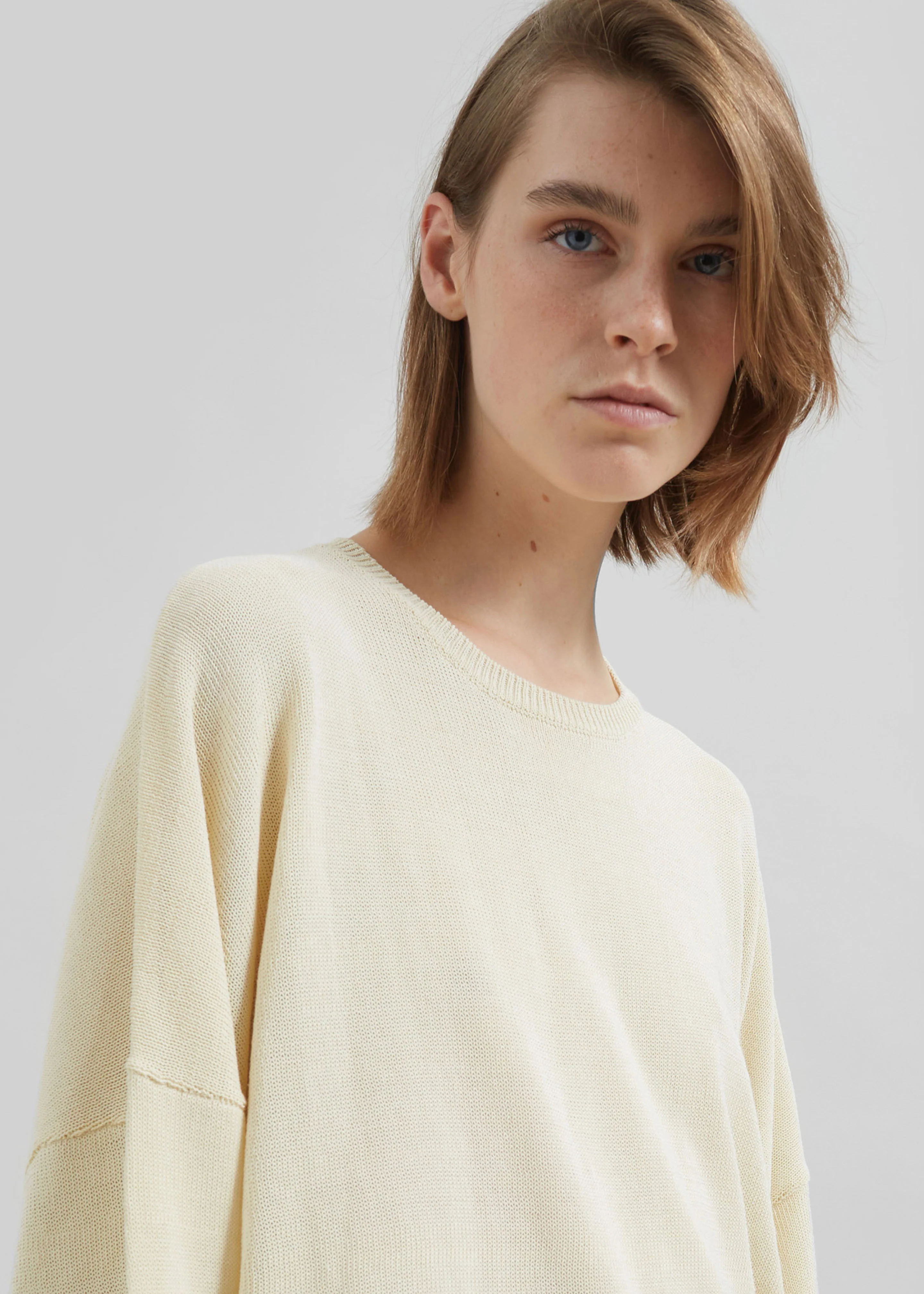 Basel Crew Neck Sweater - Pale Yellow - Image 4