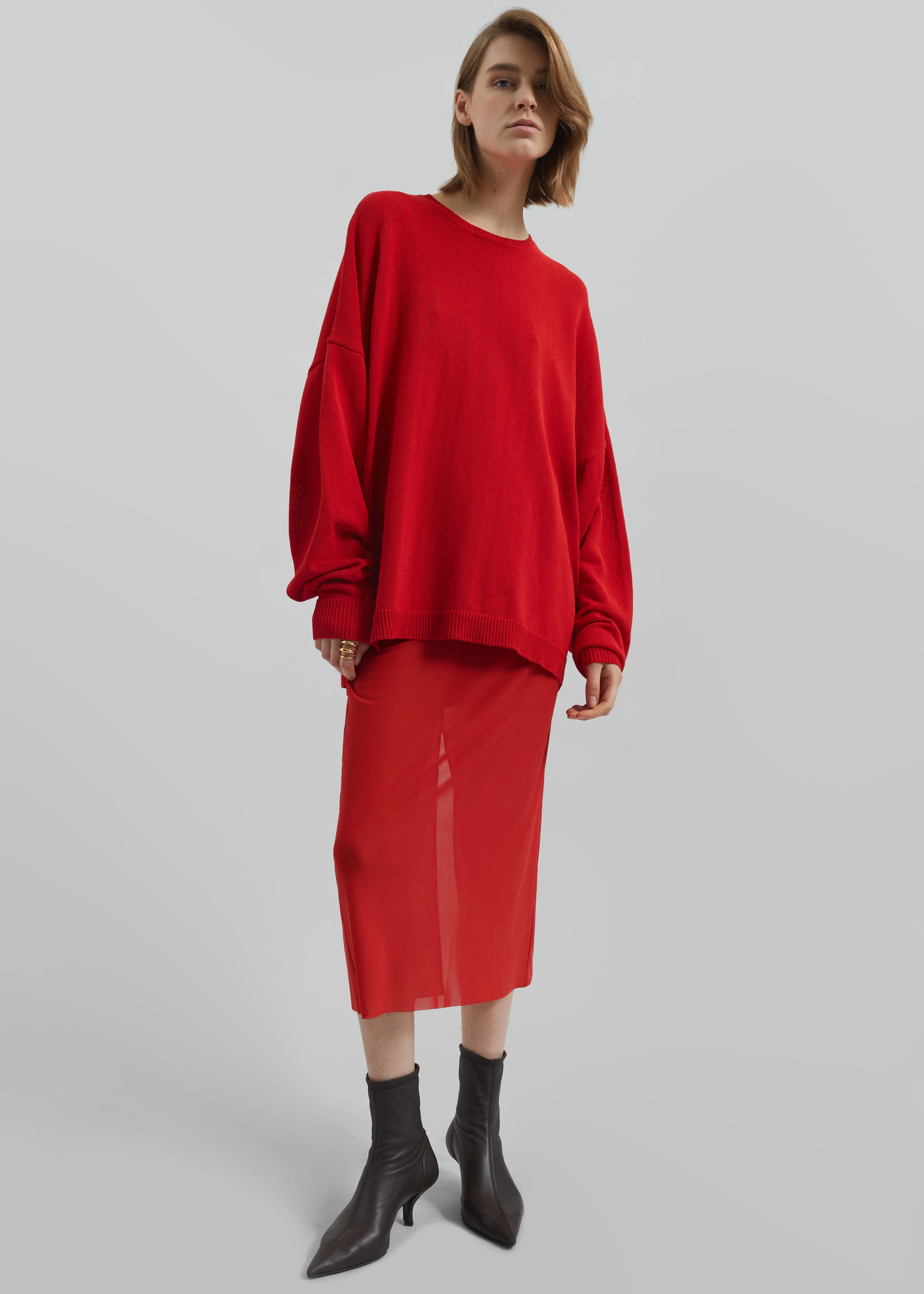 Basel Crew Neck Sweater - Red - Image 2