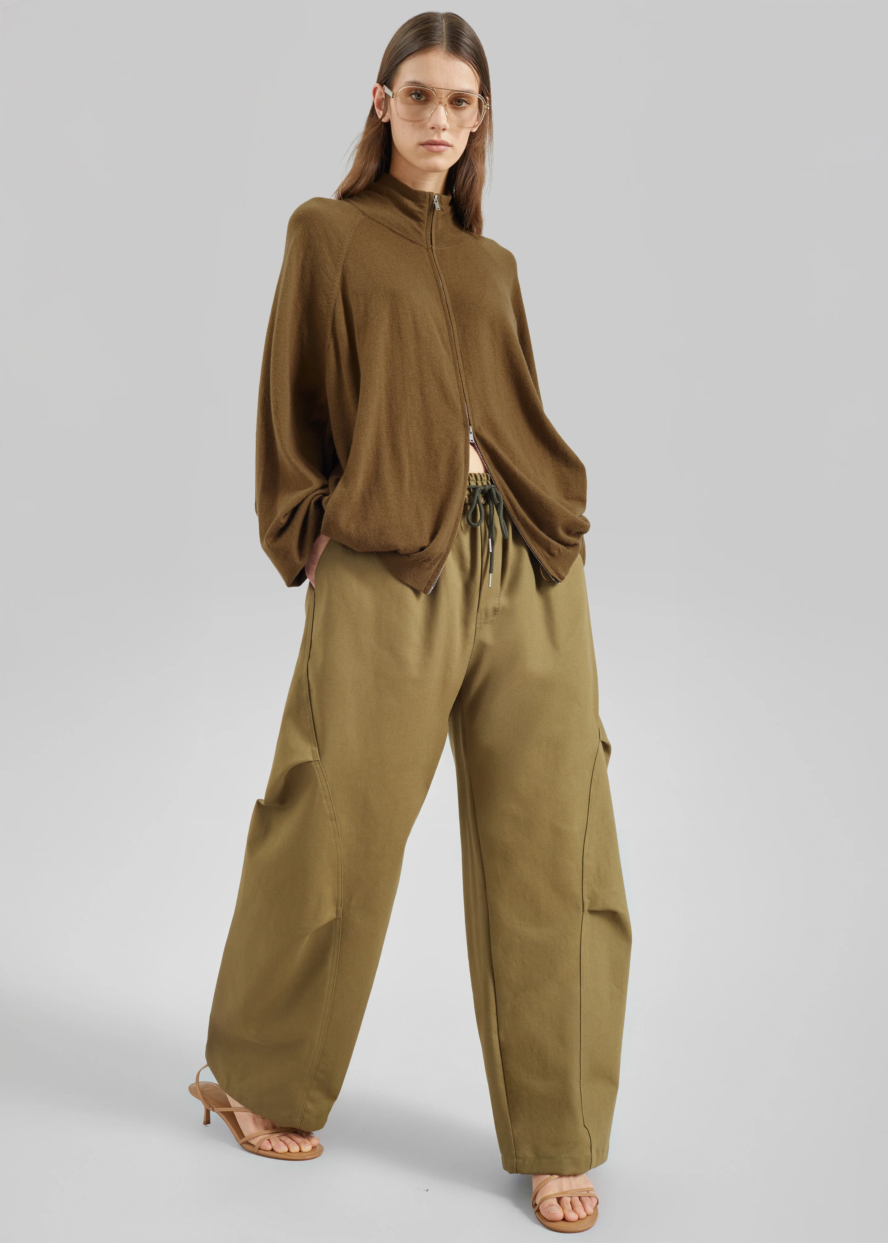 Baxe Knit Track Jacket - Dark Camel - Image 4