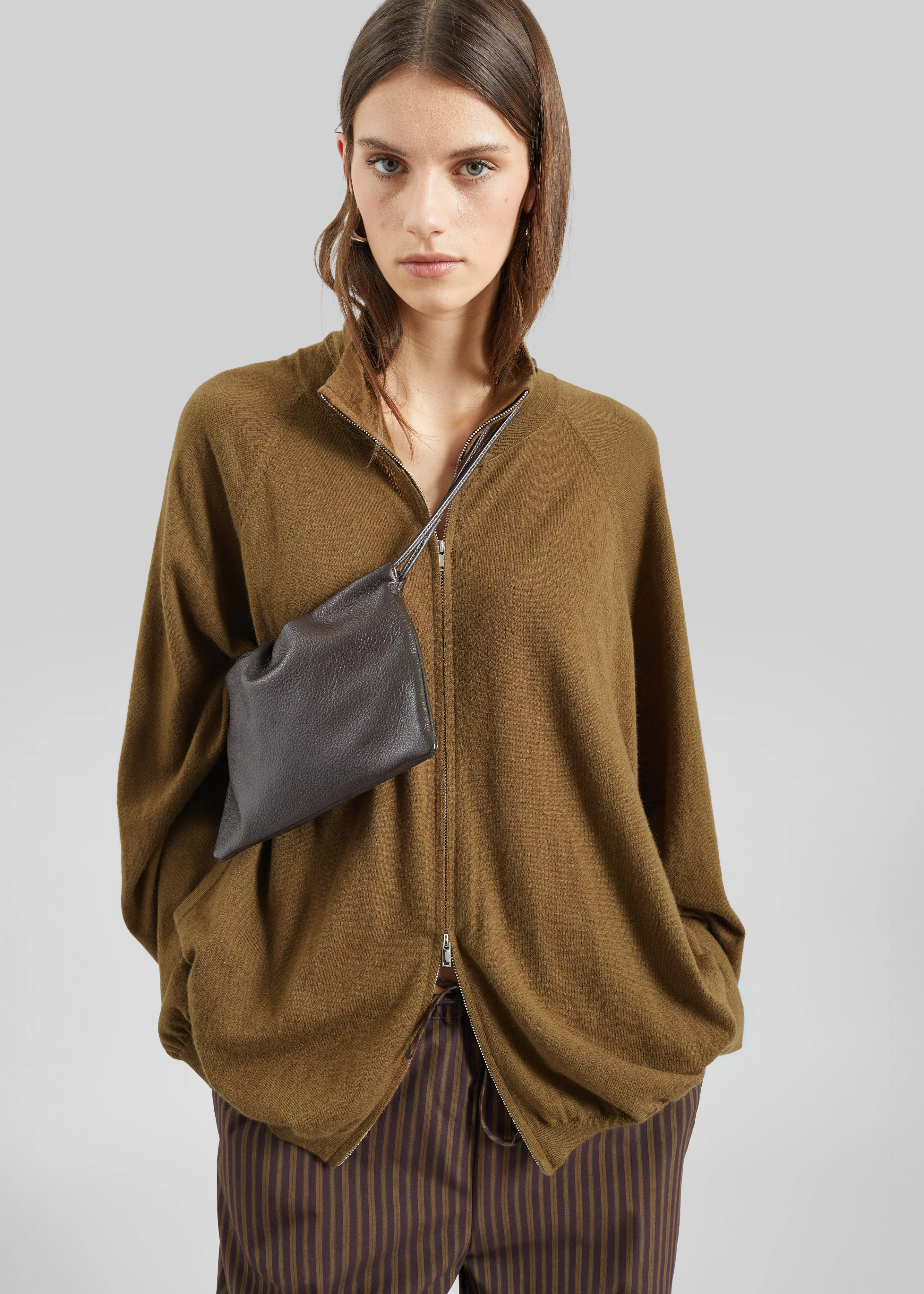Baxe Knit Track Jacket - Dark Camel - Image 6