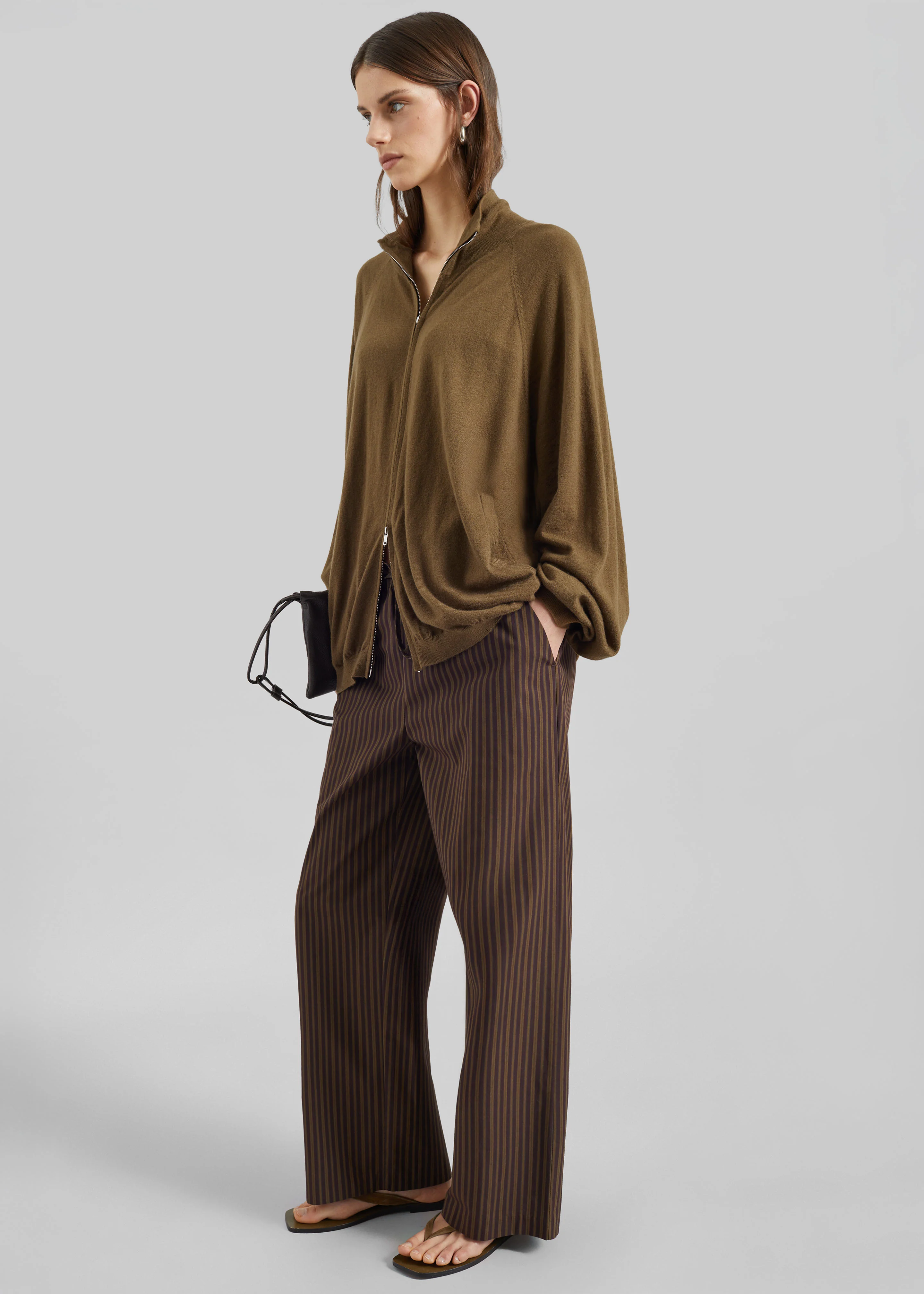 Baxe Knit Track Jacket - Dark Camel - Image 7