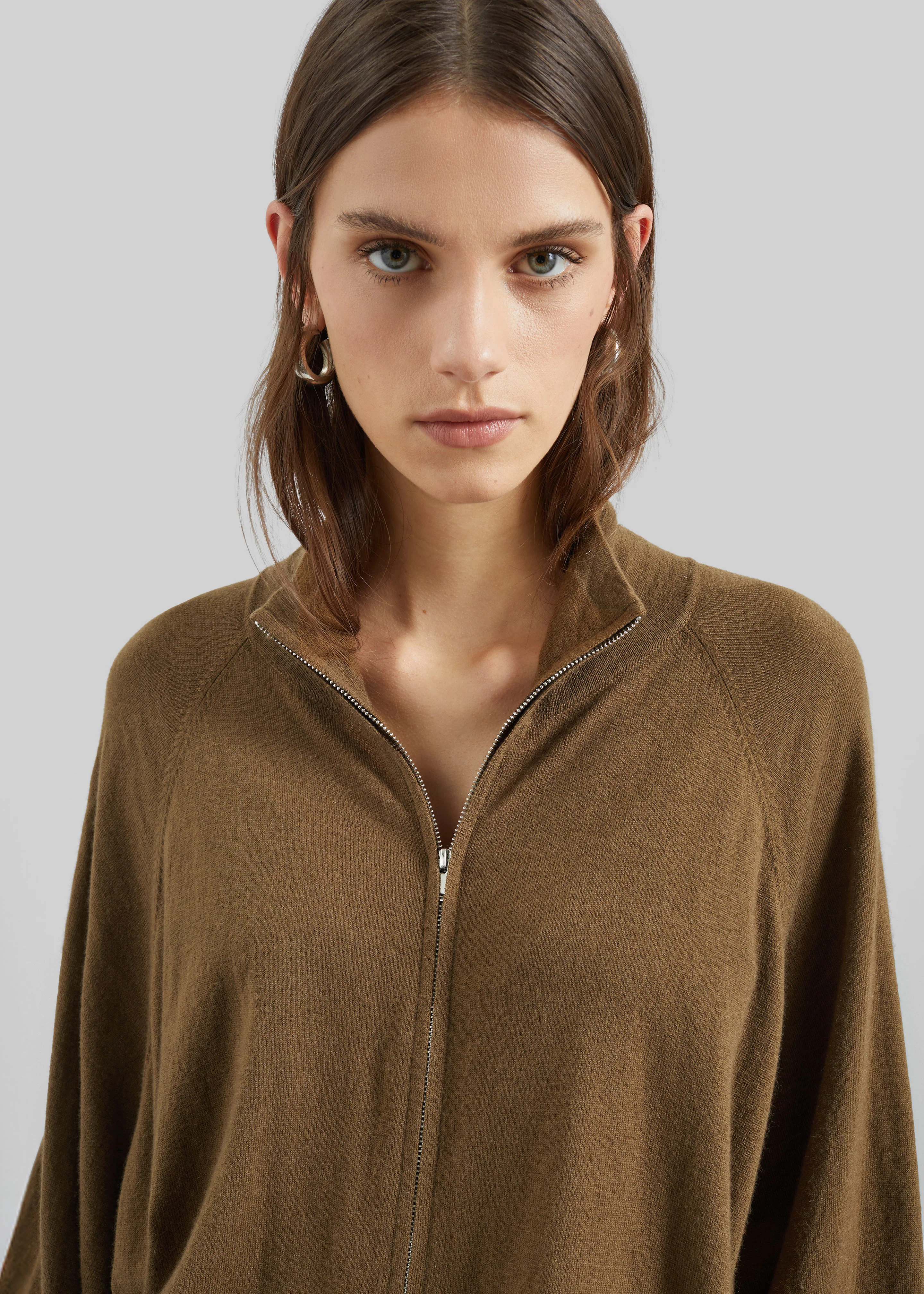Baxe Knit Track Jacket - Dark Camel - Image 8
