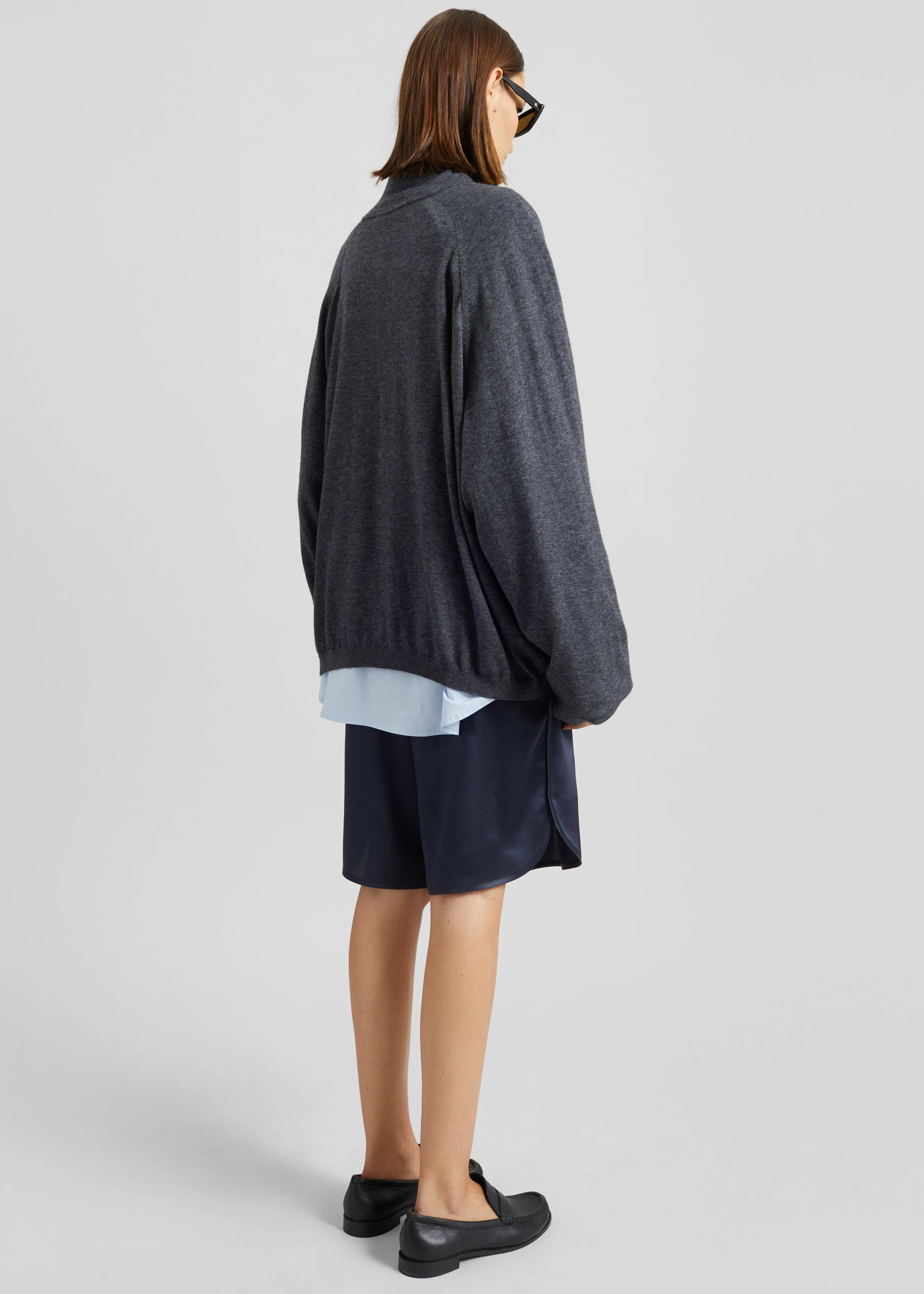 Baxe Knit Track Jacket - Dark Grey Melange - Image 5