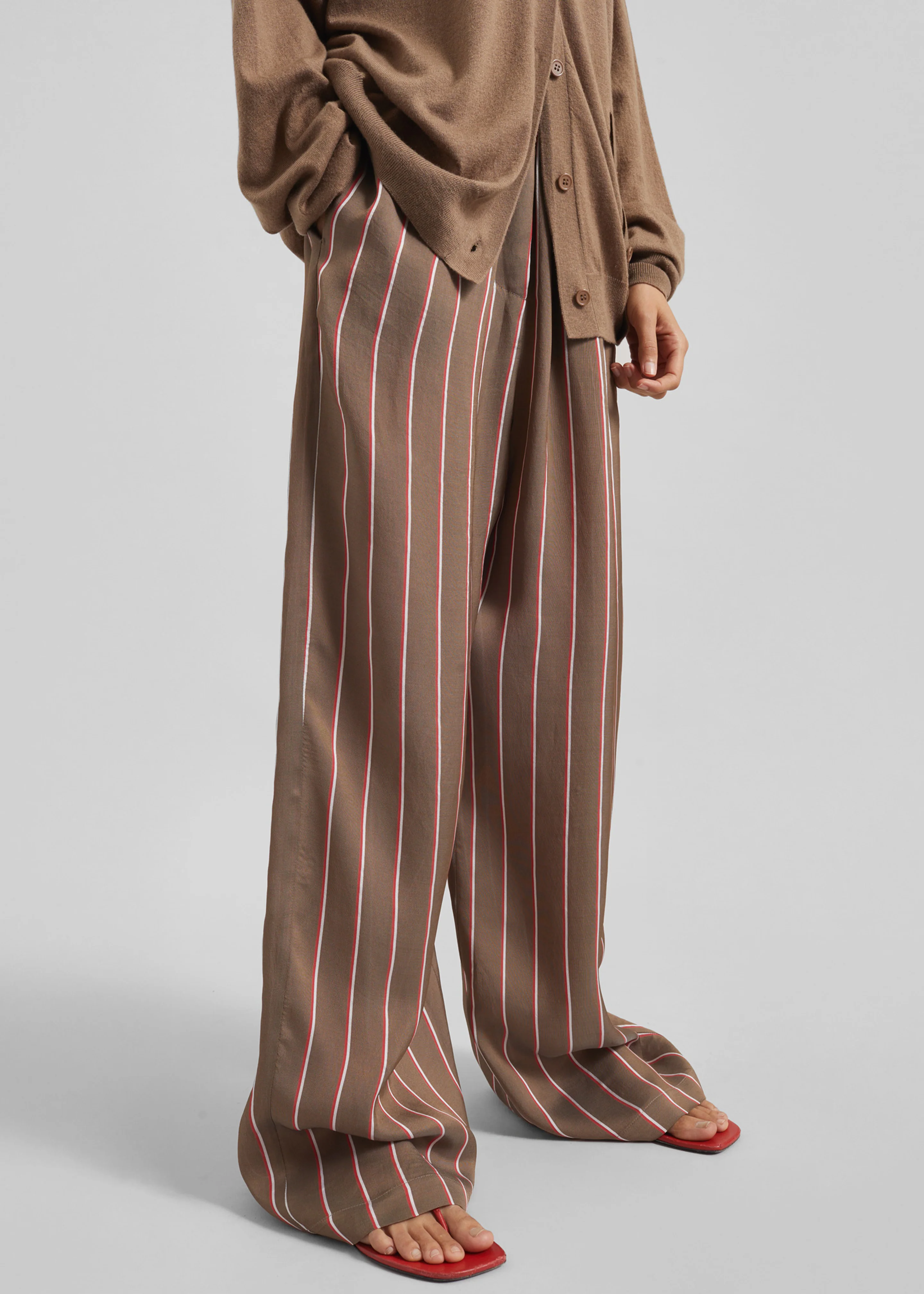 Baxter Fluid Track Pants - Brown Multi Stripe - Image 5