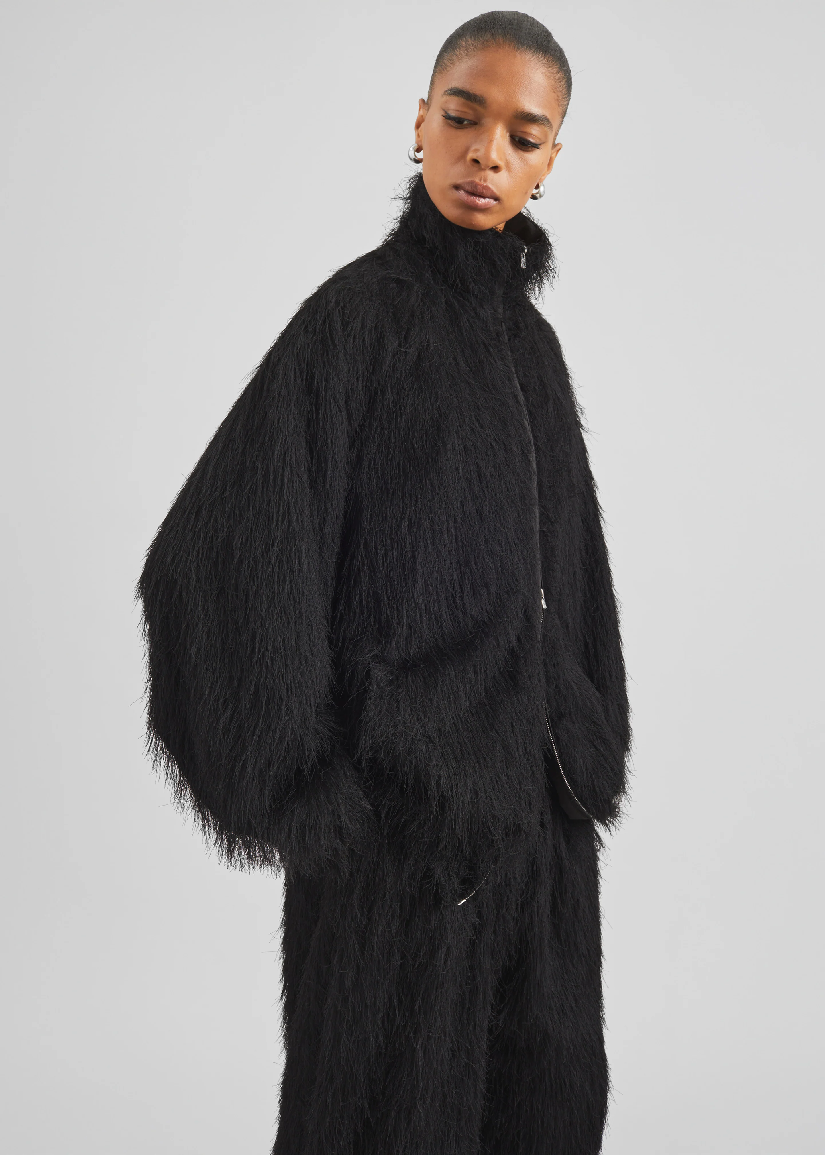 Baxter Fringed Track Jacket - Black - Image 2