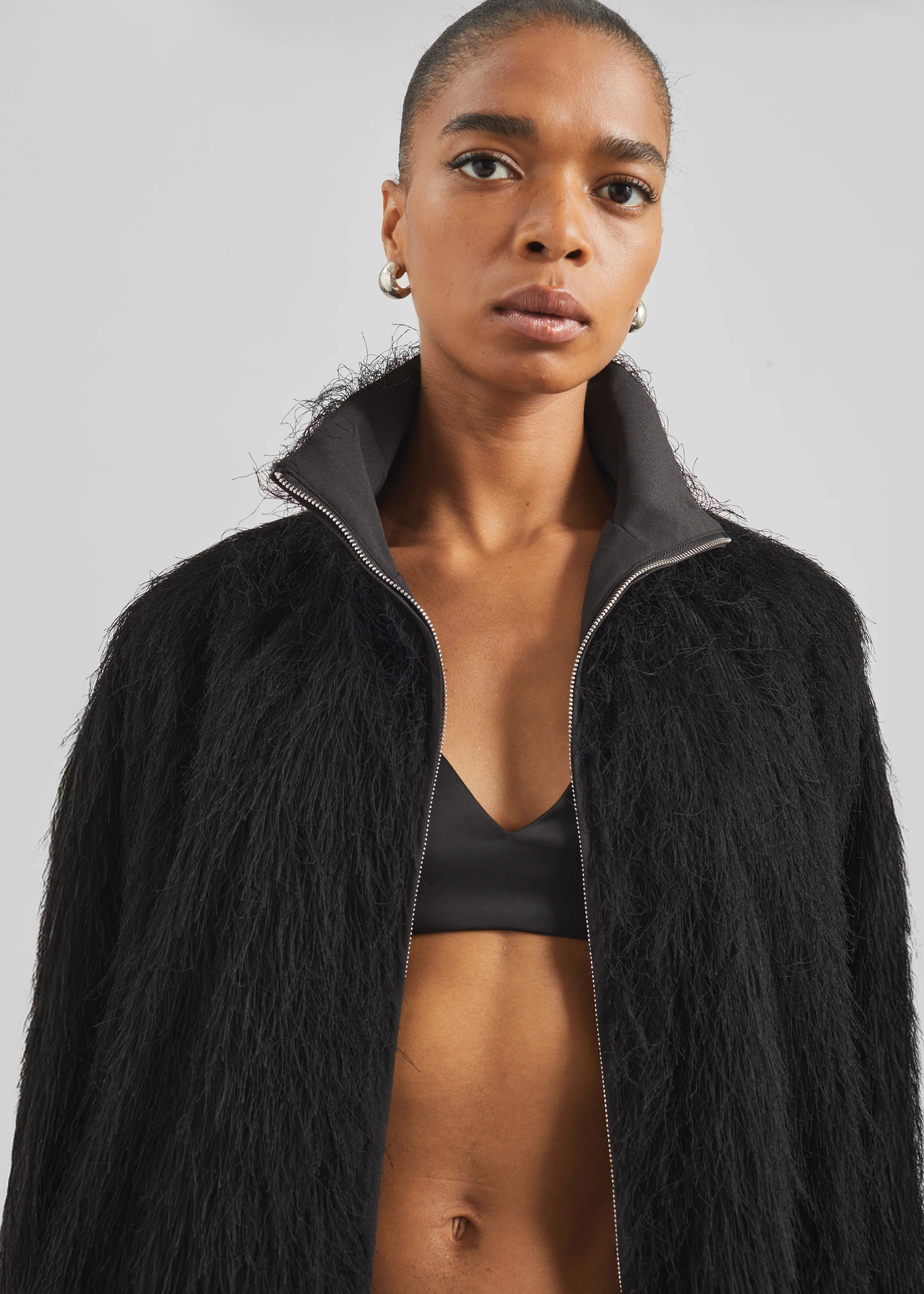 Baxter Fringed Track Jacket - Black - Image 3