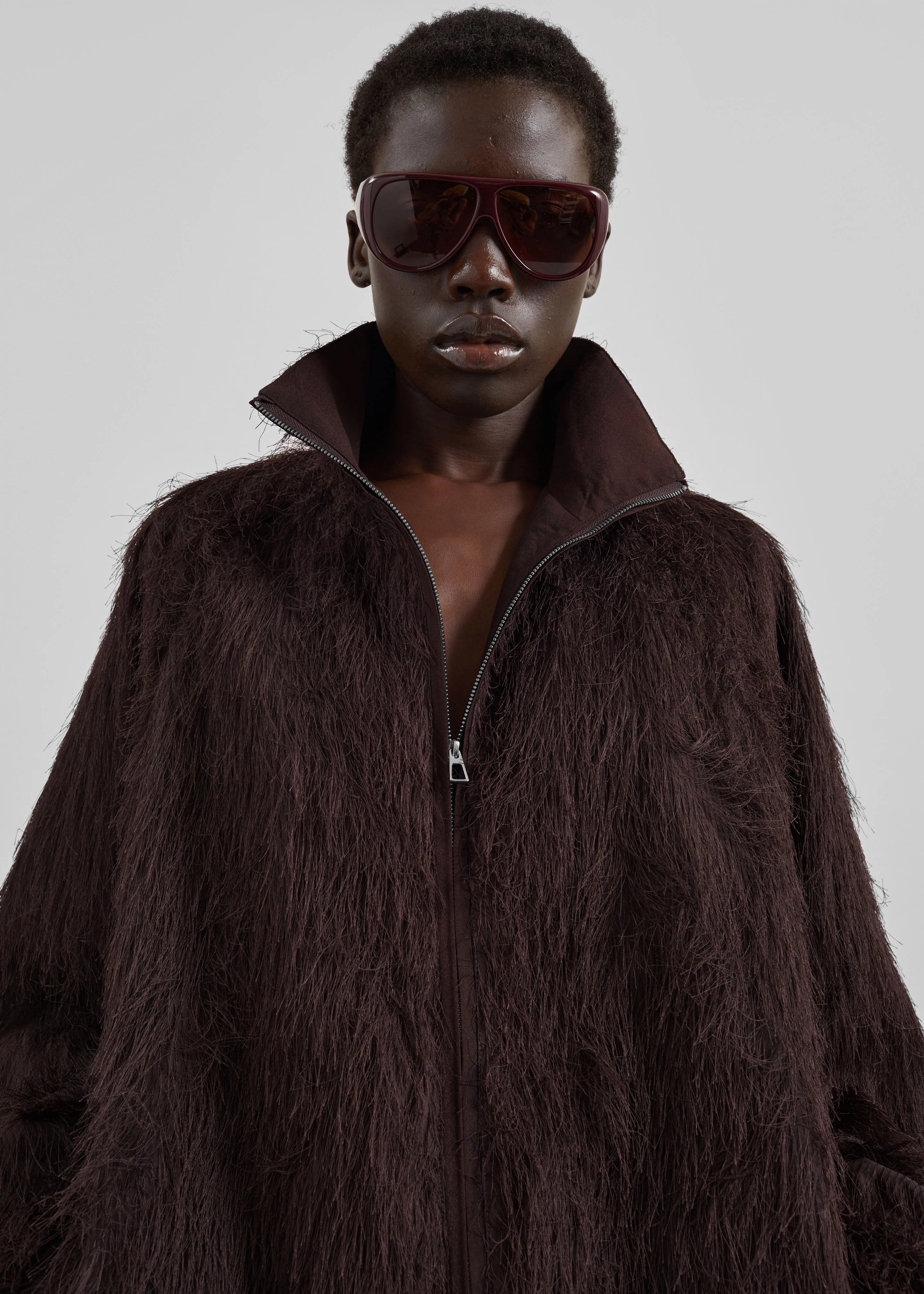 Baxter Fringed Track Jacket - Dark Brown - Image 2