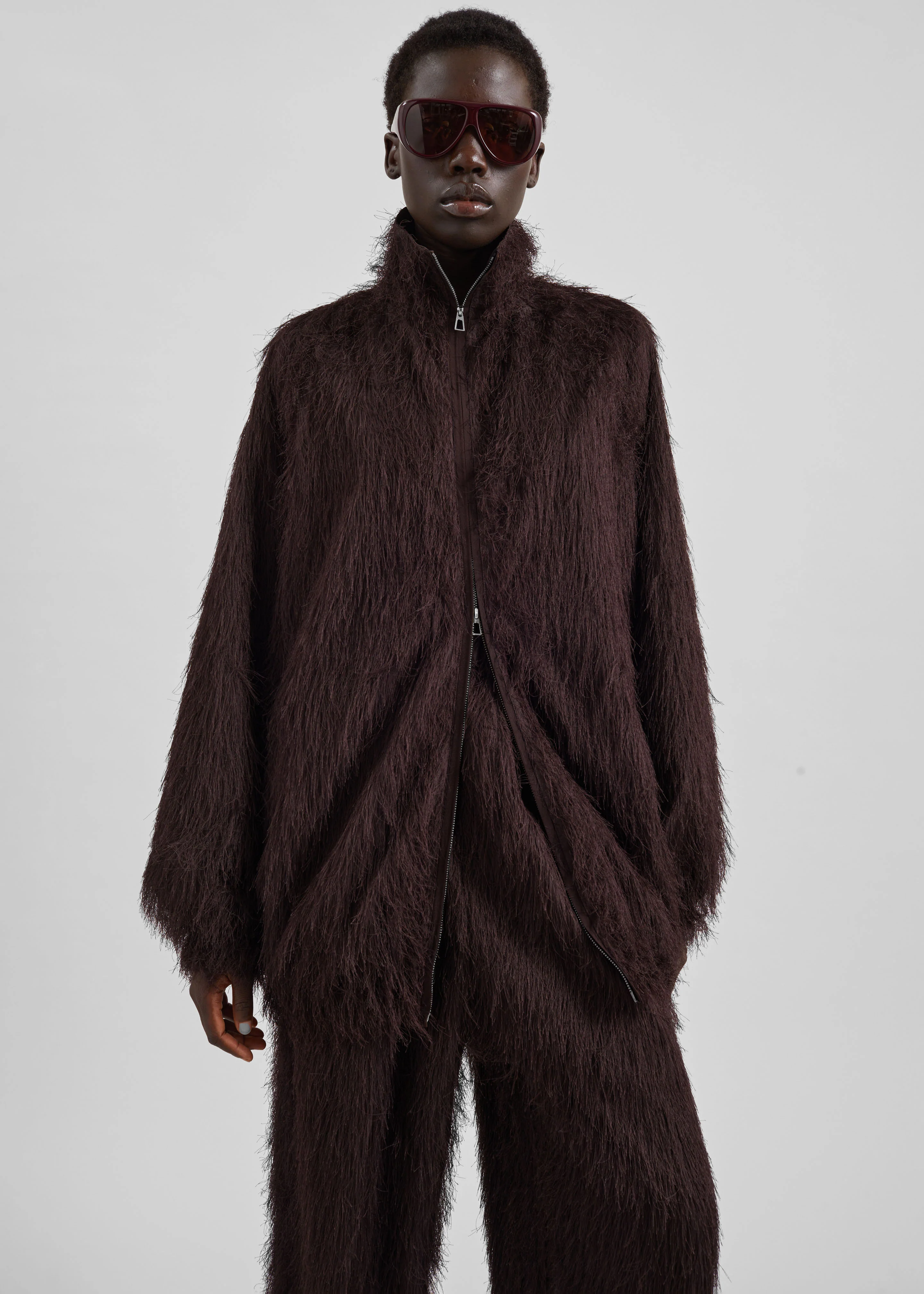 Baxter Fringed Track Jacket - Dark Brown - Image 4