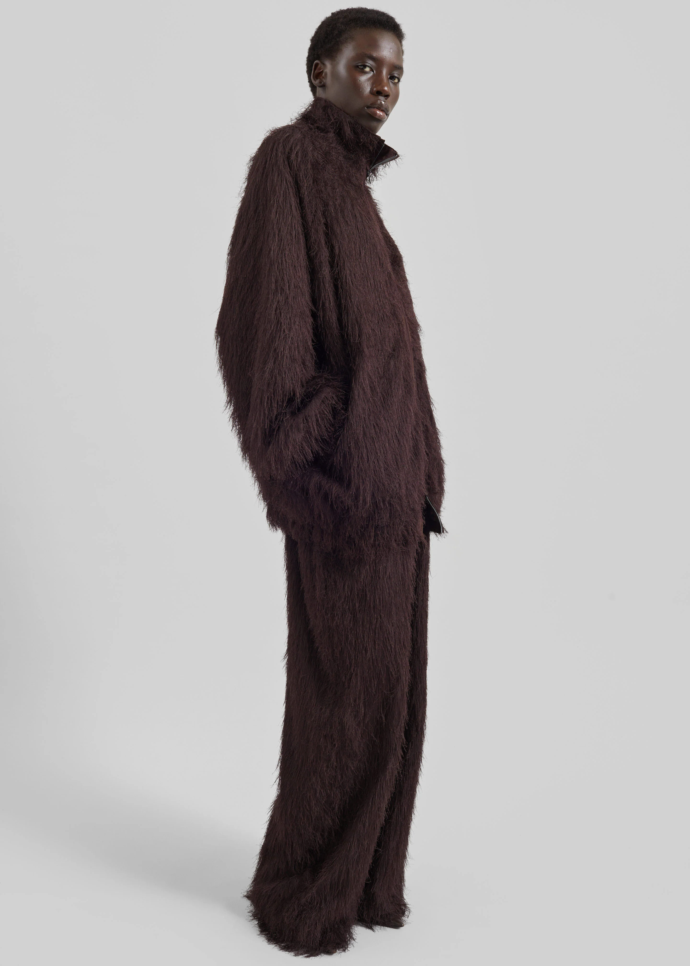 Baxter Fringed Track Jacket - Dark Brown - Image 5