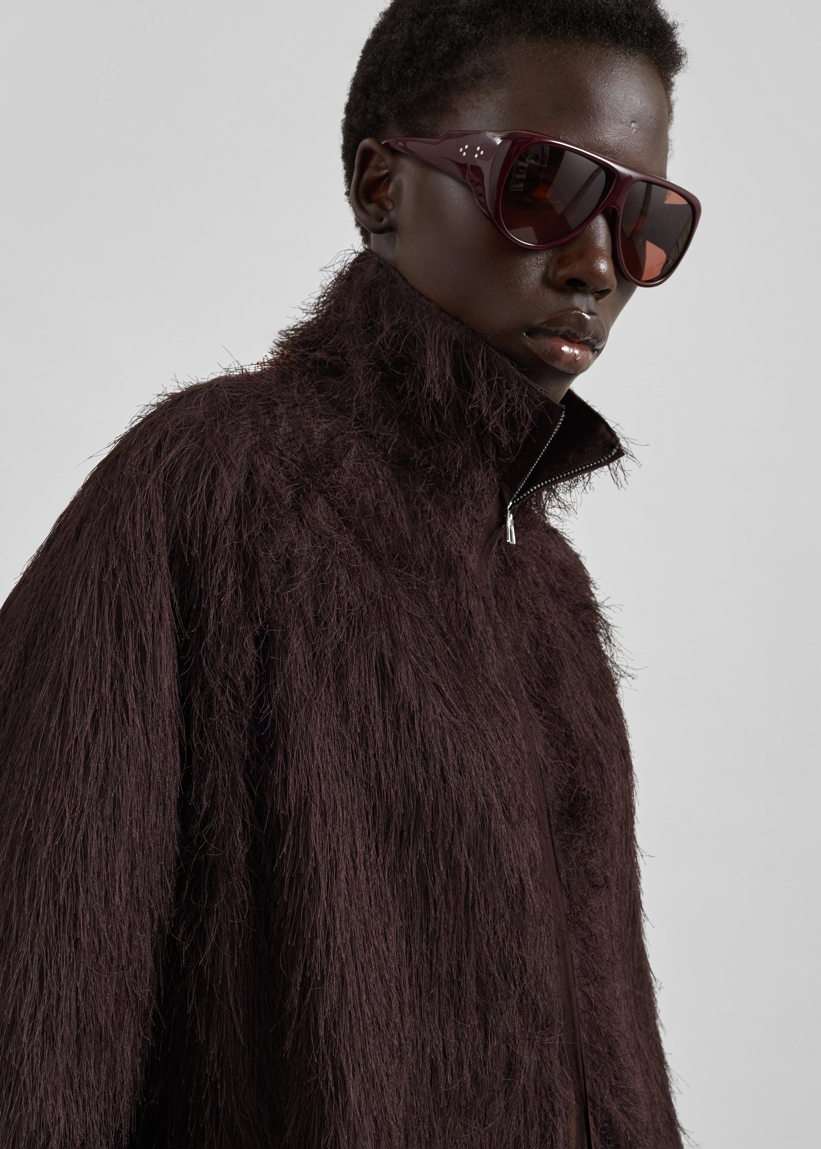 Baxter Fringed Track Jacket - Dark Brown - Image 6