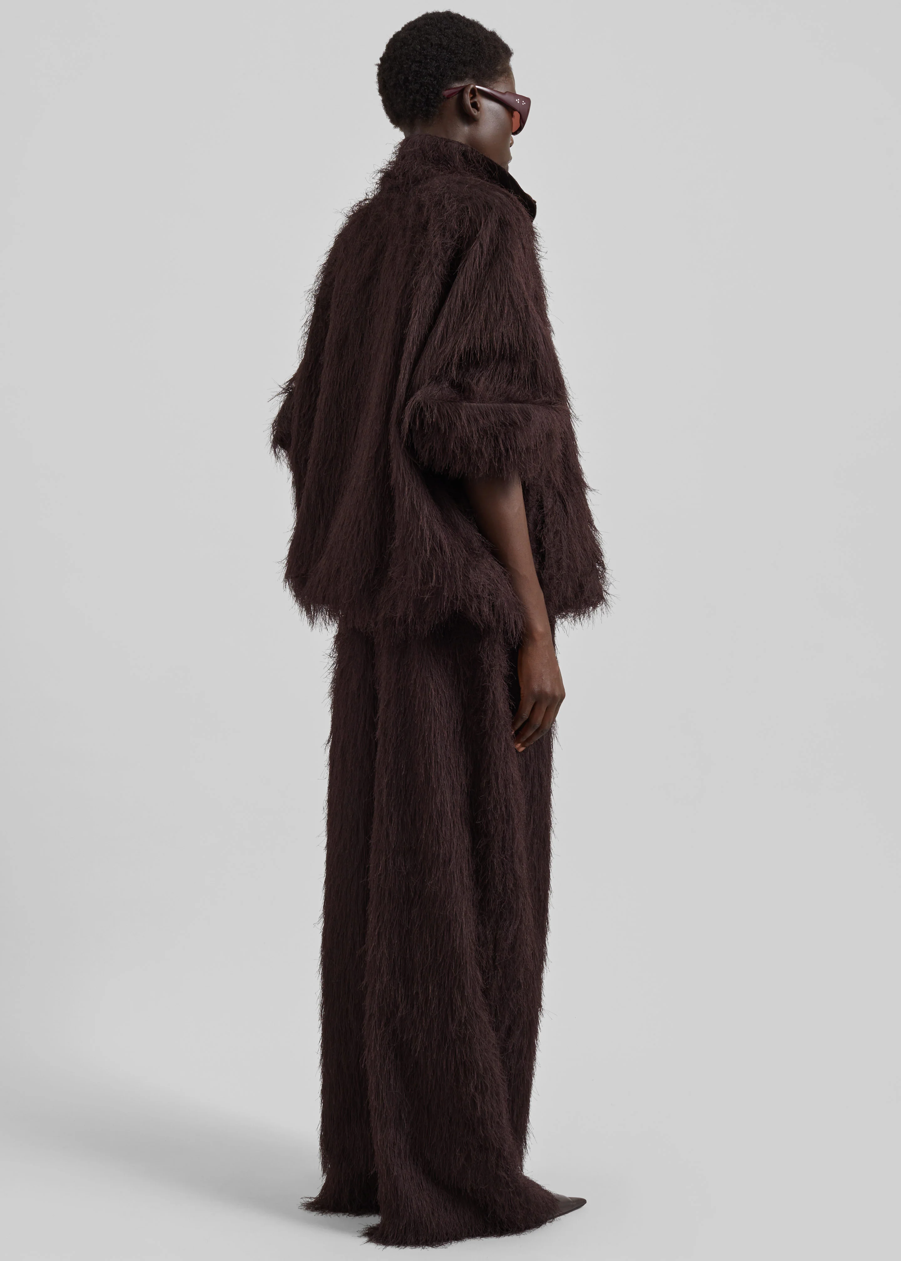 Baxter Fringed Track Jacket - Dark Brown - Image 7