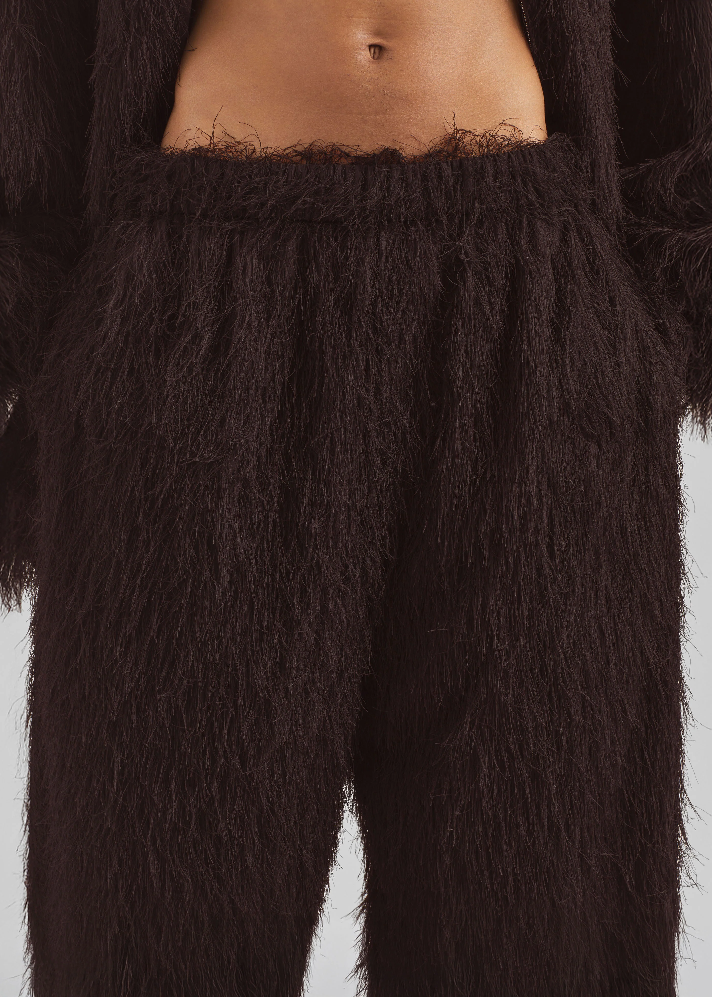 Baxter Fringed Track Pants - Dark Brown - Image 3