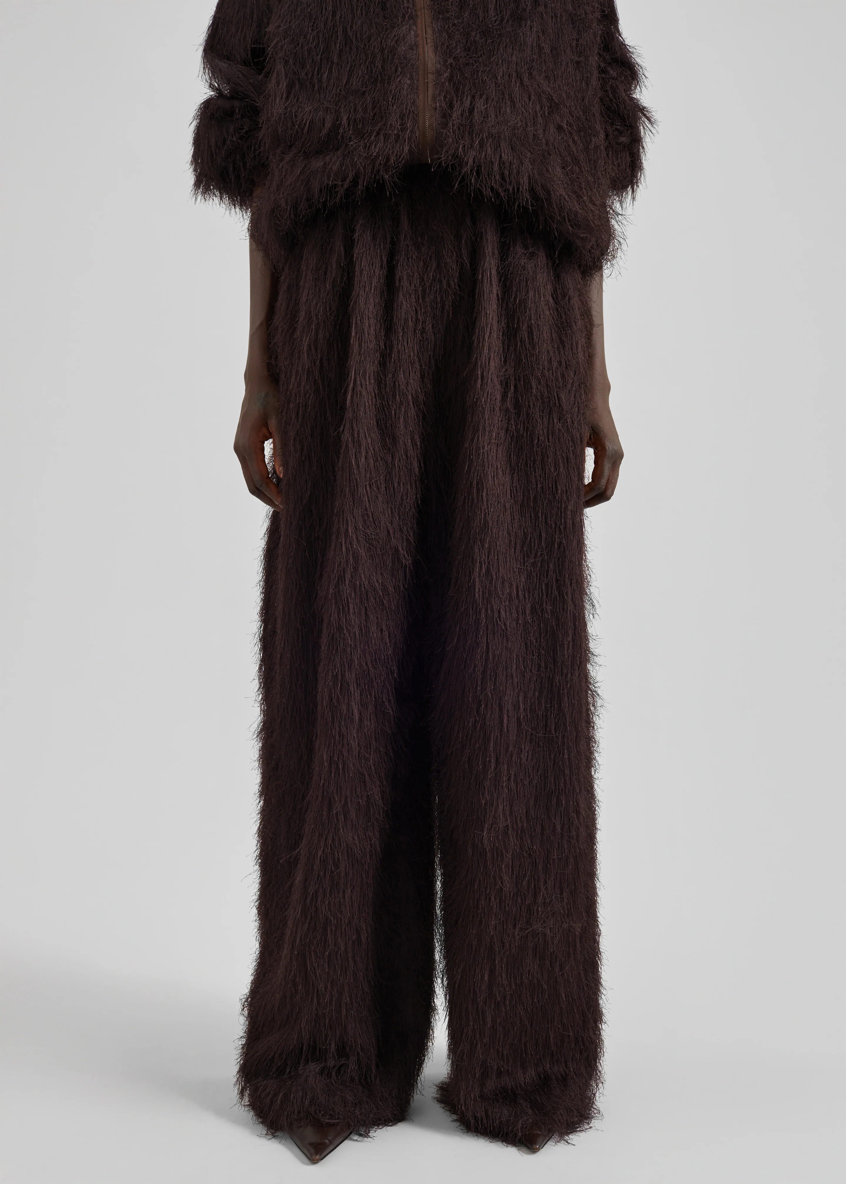 Baxter Fringed Track Pants - Dark Brown - Image 5